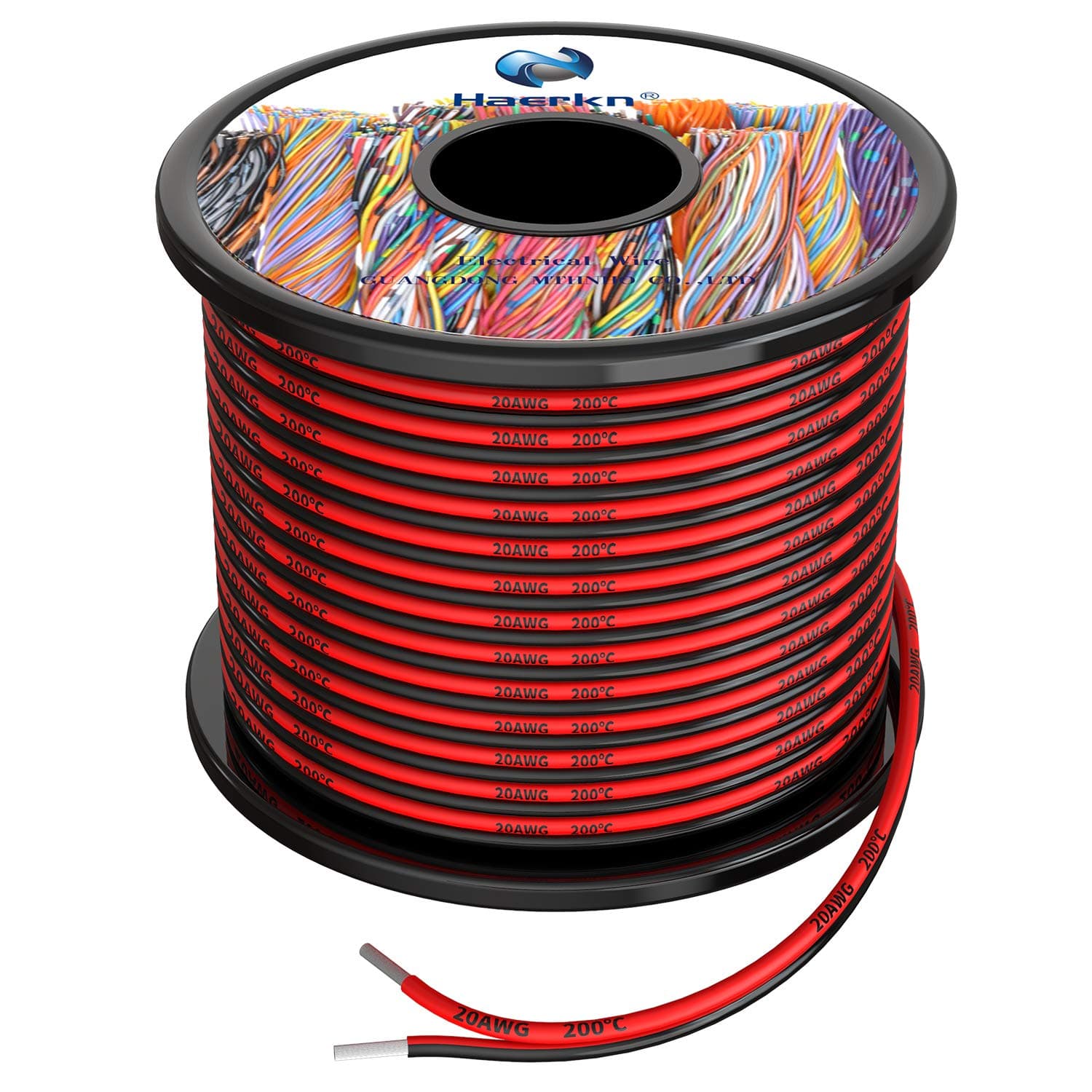 20 awg Silicone Electrical Wire 2 Conductor Parallel Wire line 200ft [Black 100ft Red 100ft] 20 Gauge Soft and Flexible Hook Up Oxygen Free Stranded Tinned Copper Wire