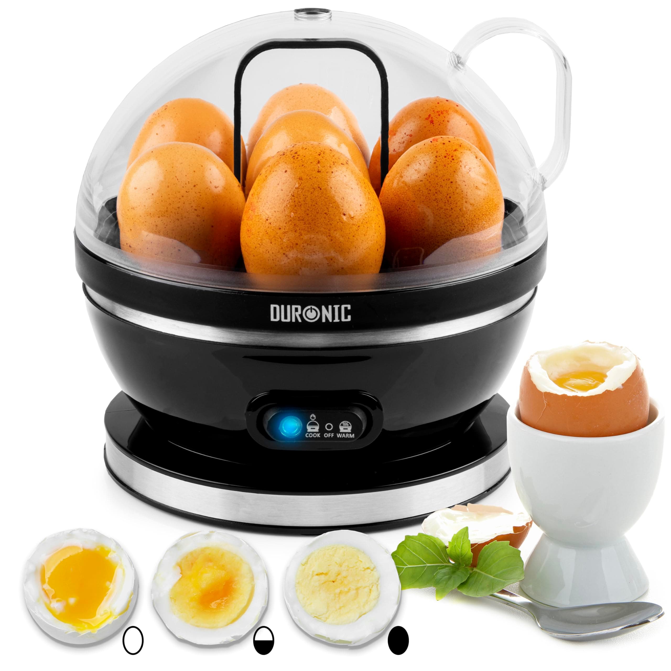 Electric Egg Boiler EB27 BK Steamer for Eggs 400W Automatic Egg Boiler Electronic Omelette Maker Poacher for 7 Soft, Medium & Hard Boiled Eggs