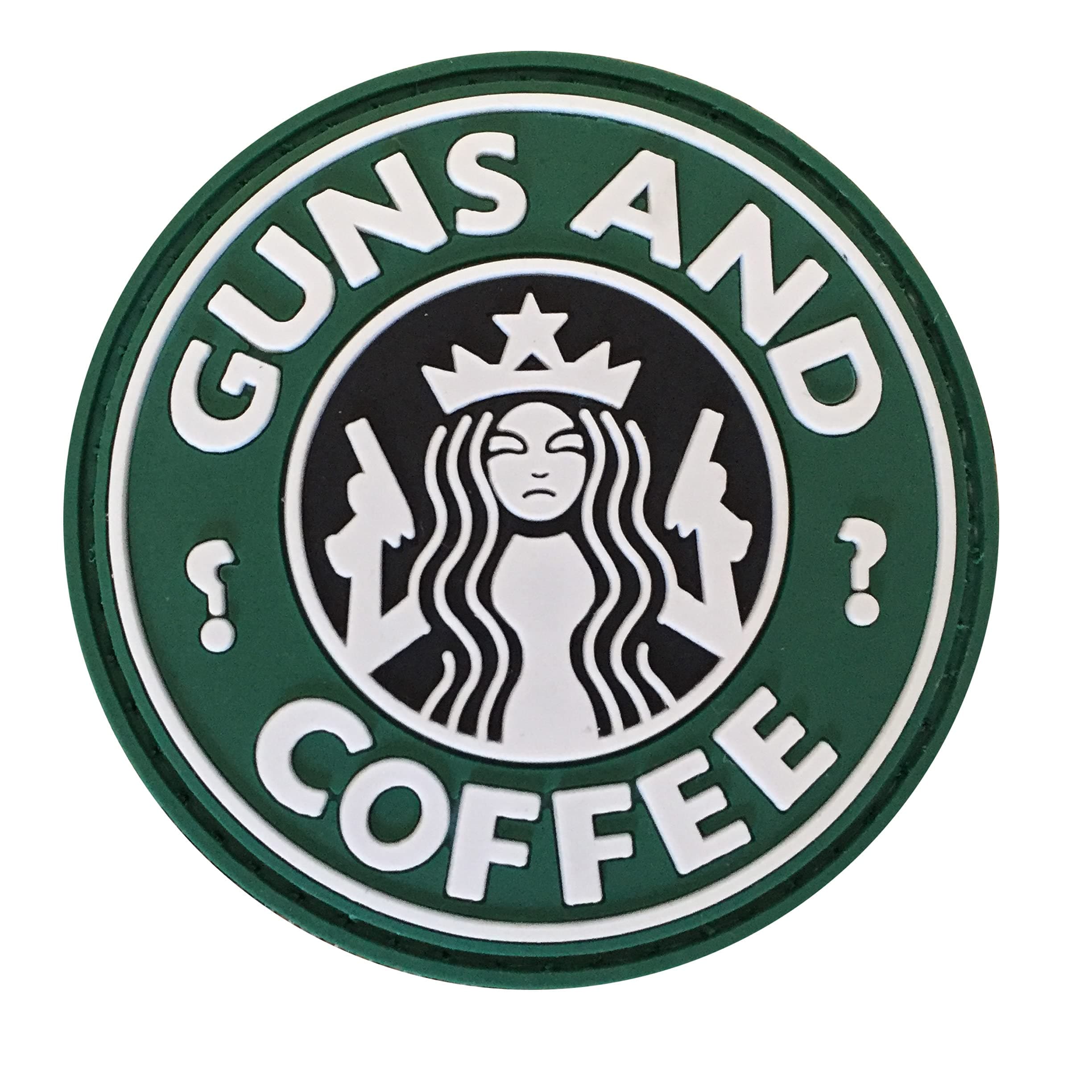 Gun & Coffee 3D PVC Tactical Silicone Hook Loop Morale Patch Appliques for Caps Bags Vests Military Uniform