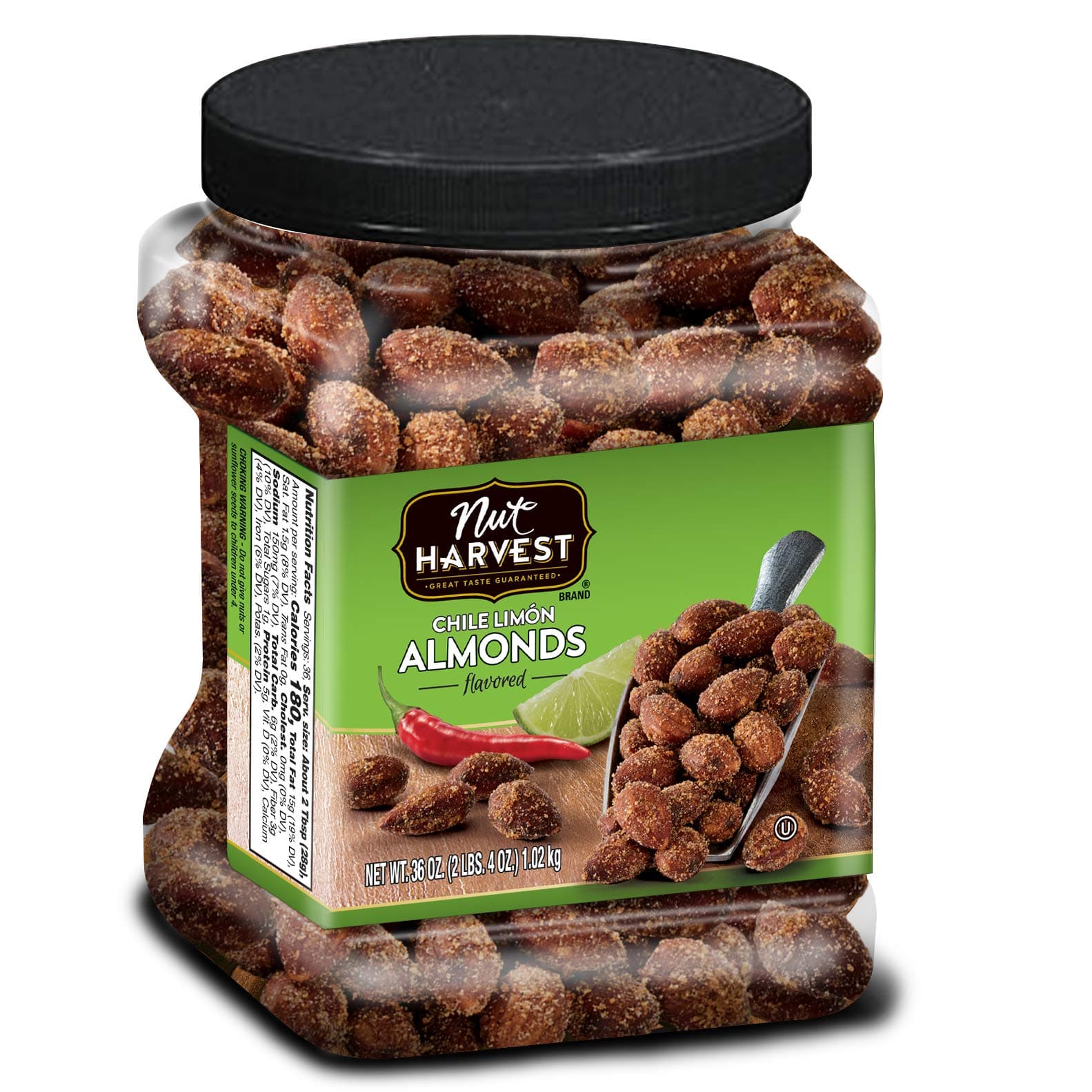 Nut Harvest Almonds, Chile Lime, 36 Ounce