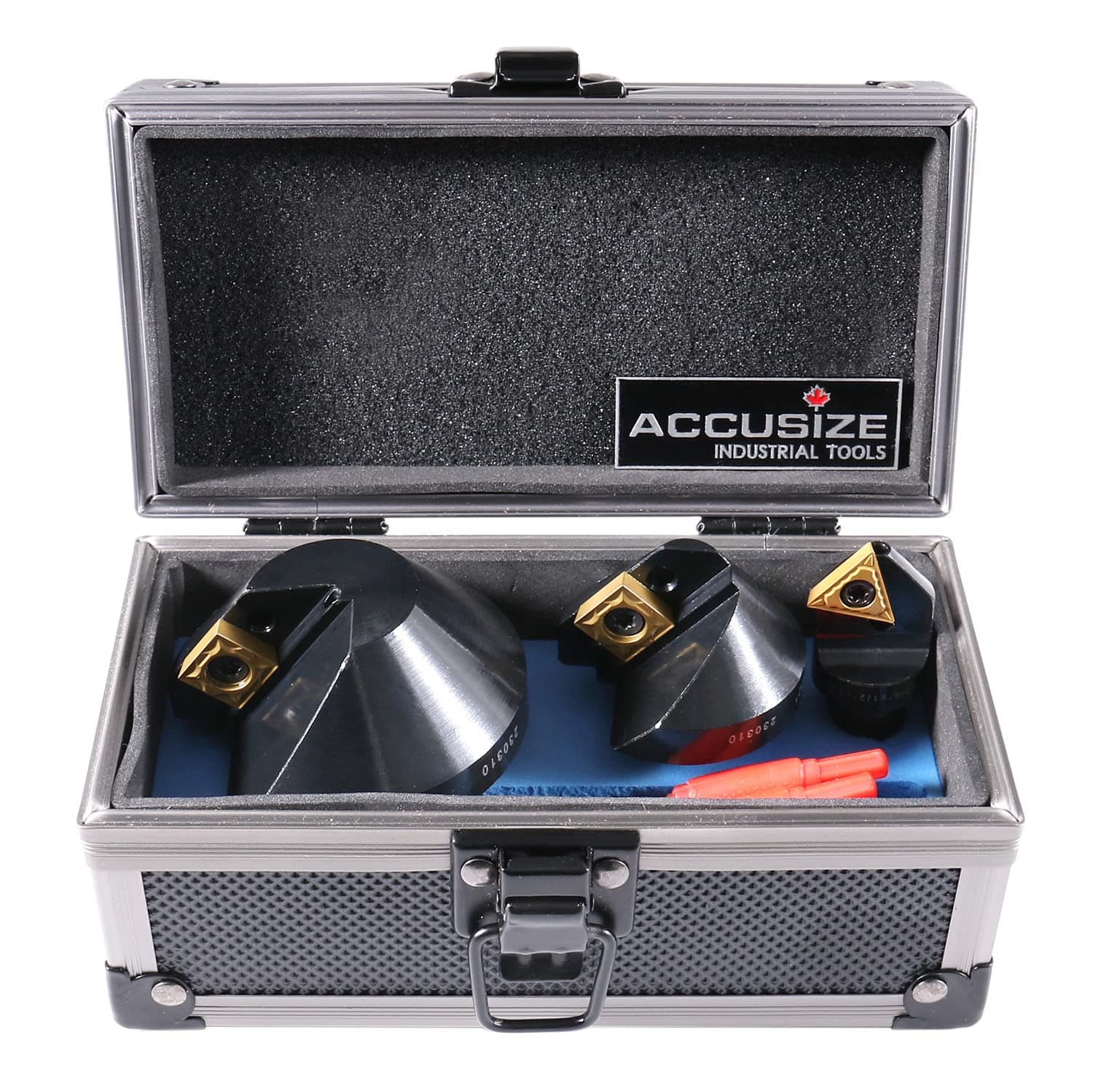 Accusize - 3 Pcs/Set Indexable Carbide Countersink Set 82 Degree, 1/4'', 1/2'', 1-1/4'', #0046-0982