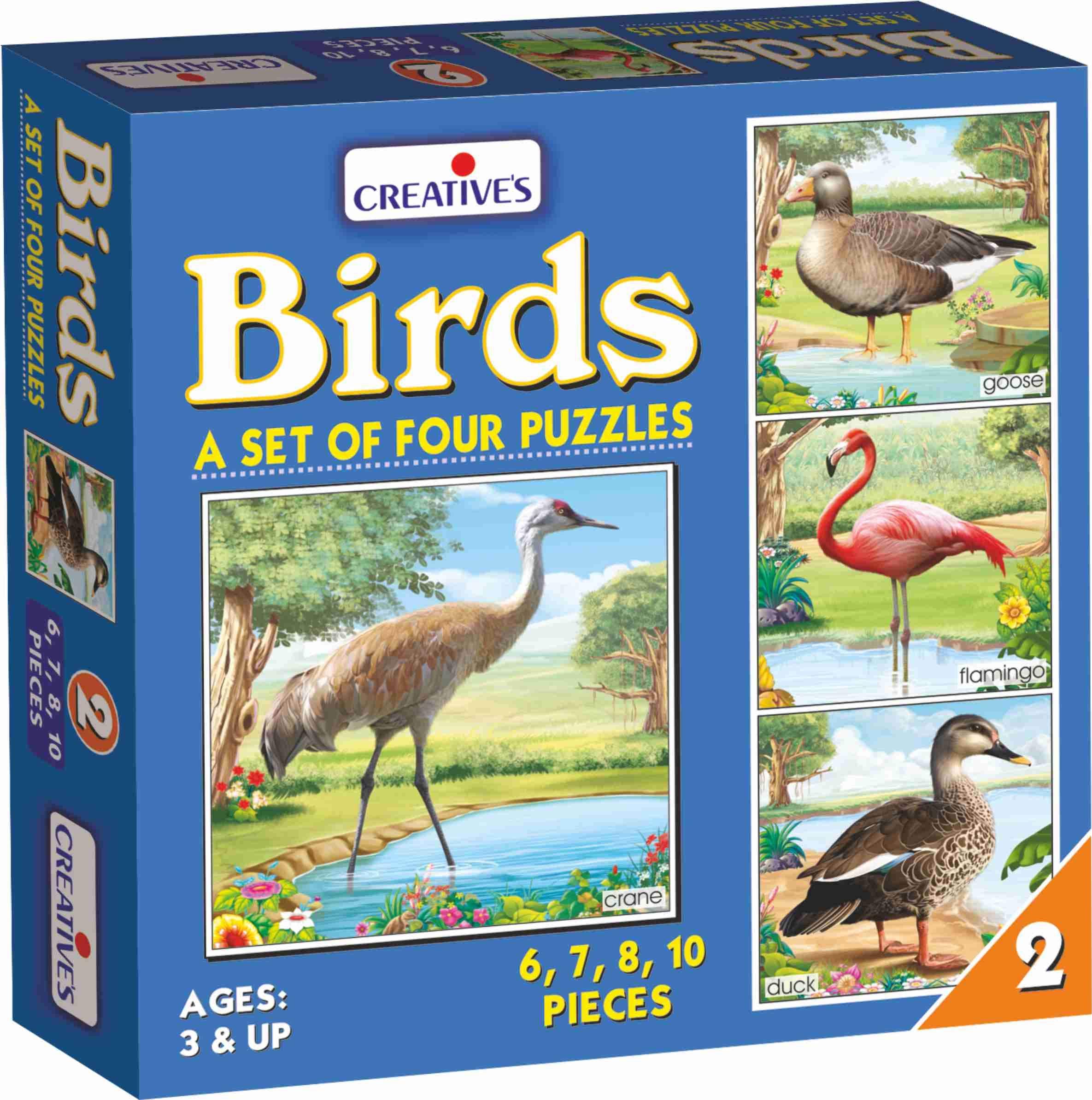 Creative Educational Creative Puzzles Bird 2 (Pack of 4)