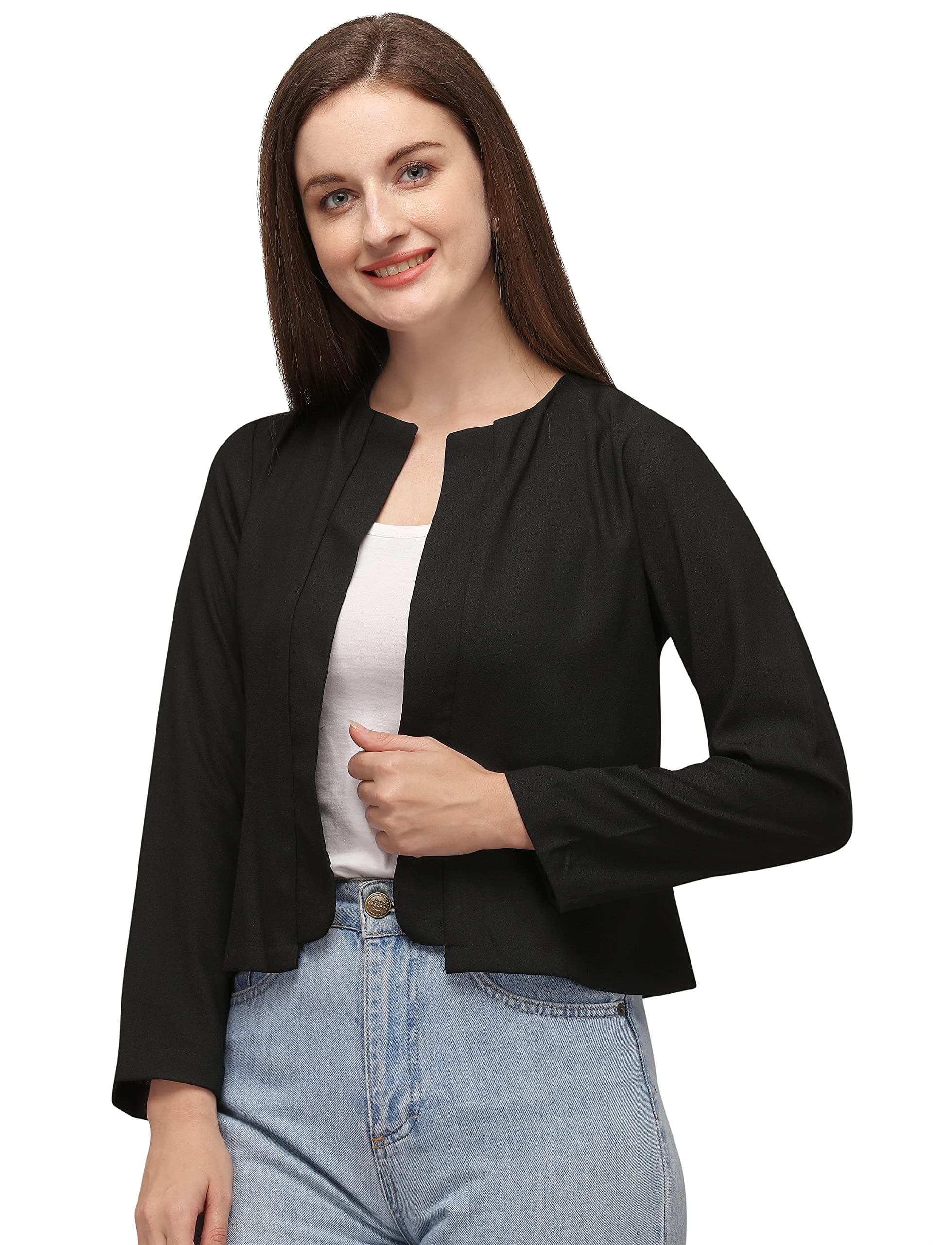 FbellaWomen Black Bomber Jacket.