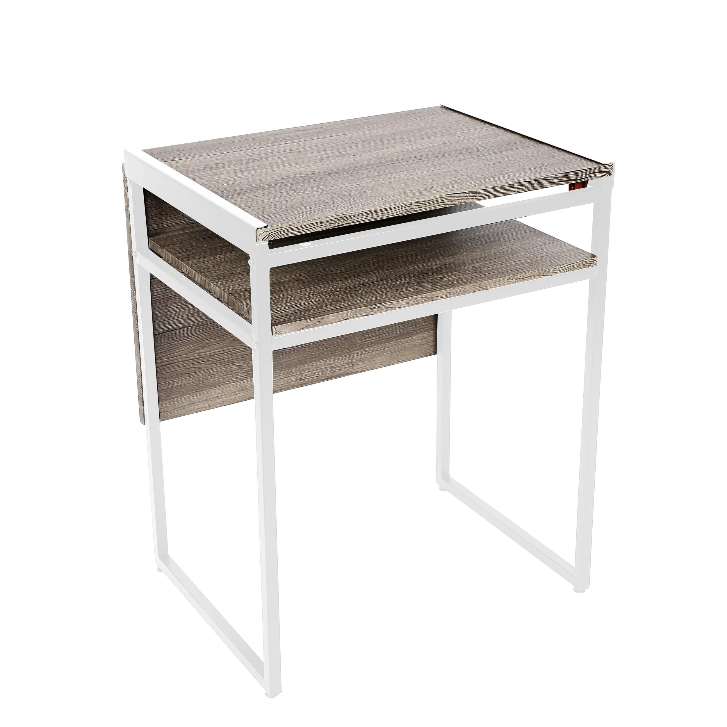 SpaceMaster Small Space Desk and Dining White Table, 35.4 X 29.9 X 23.6,
