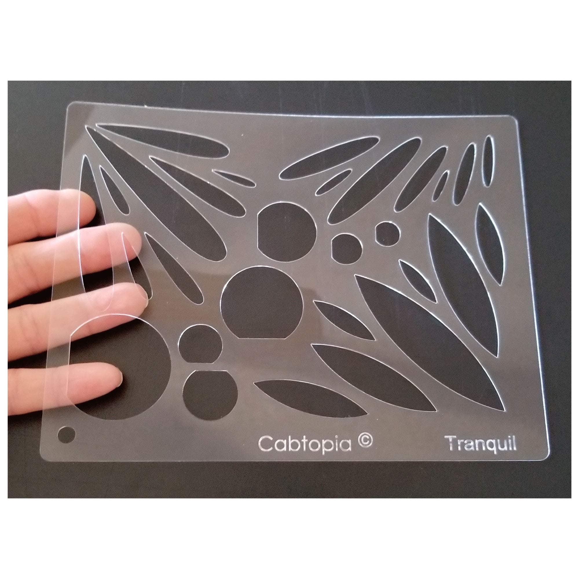 Cabtopia - Lapidary Jewelry Design Template Stencil"Tranquil"