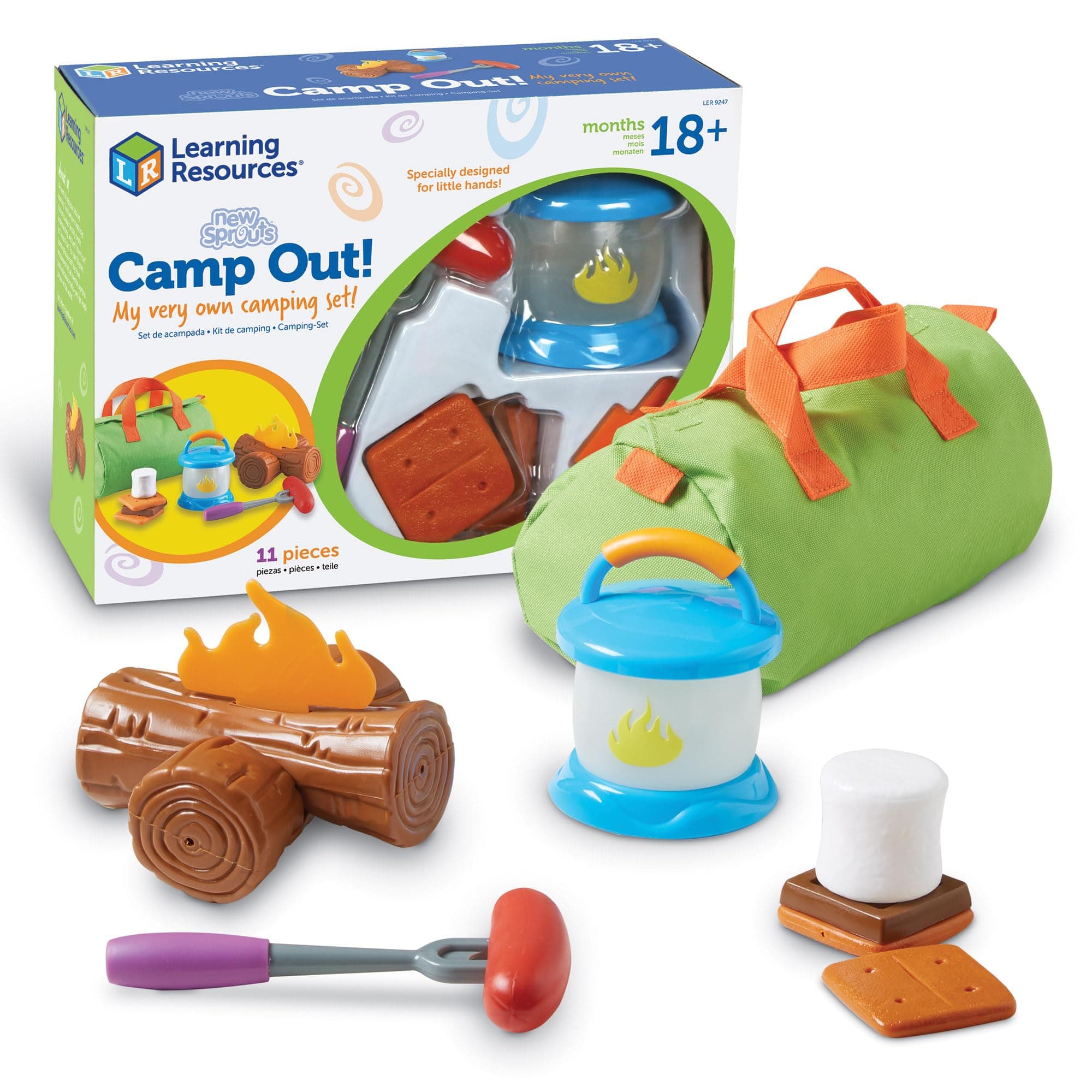 Learning Resources New Sprouts Camping Set, 11 Pieces - Imaginative Play Camping Set for Kids, Ages 3+