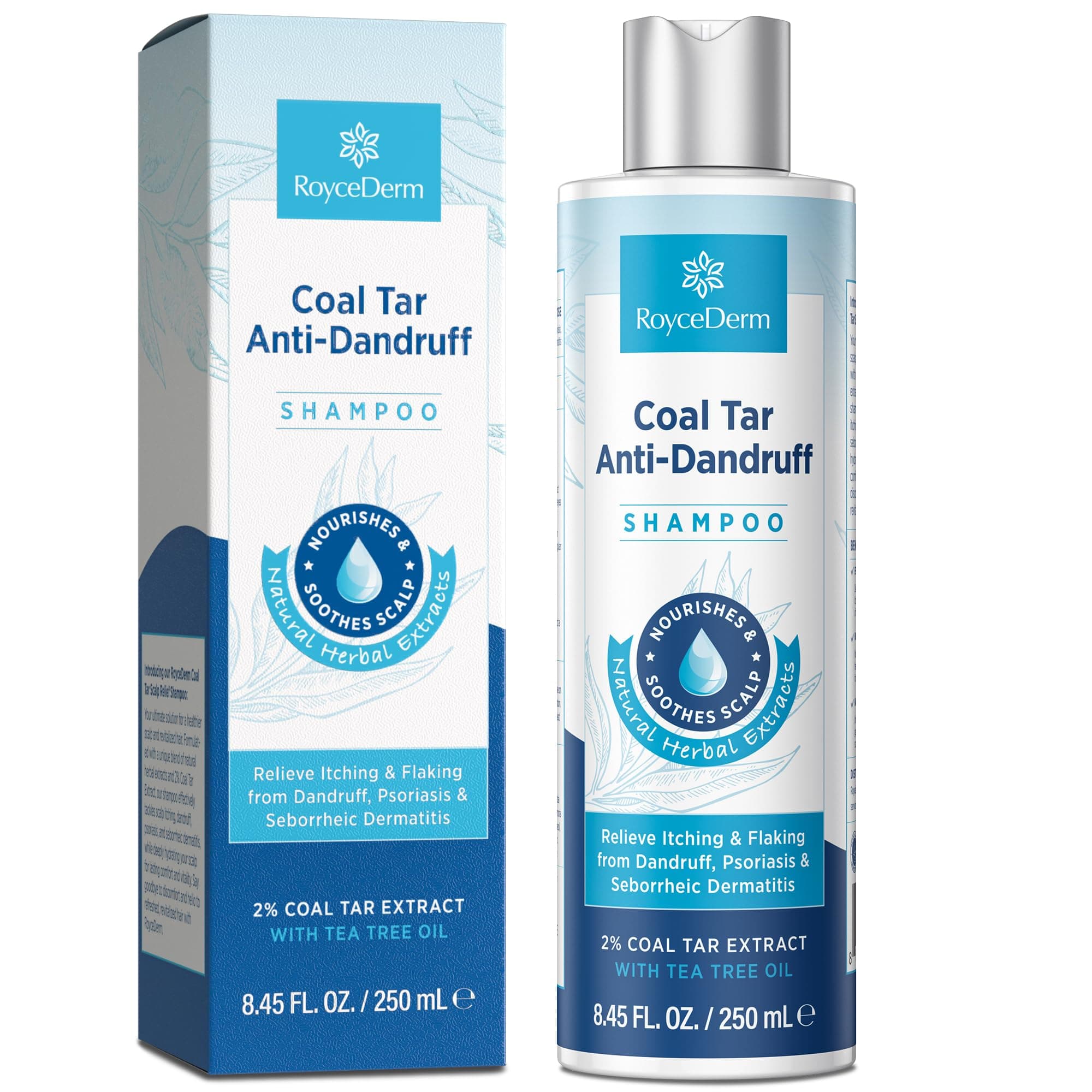 Coal Tar Dandruff Shampoo: Extra Strength 2% Coal Tar Extract Medicated Gel for Rapid Scalp Hair Relief targets dandruff, psoriasis, and seborrheic dermatitis - Hydrating & Natural Fragrance