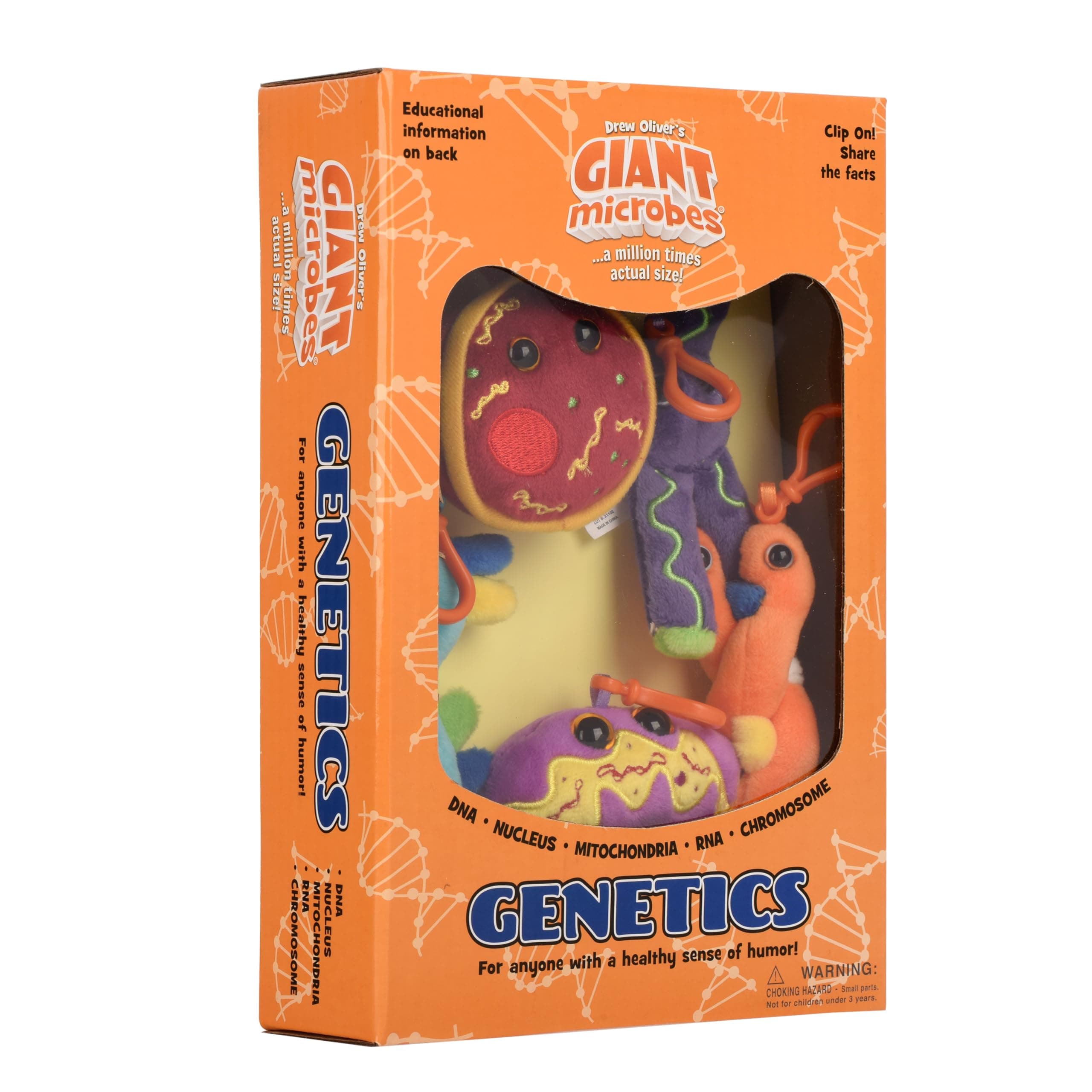GIANTmicrobes Genetics Themed Gift Box – Learn About Genetics with This 5-Piece Box Set of Plush Key Chains, Educational Gift for Friends, Students, Educators, Geneticists, Doctors and Ancestry Fans