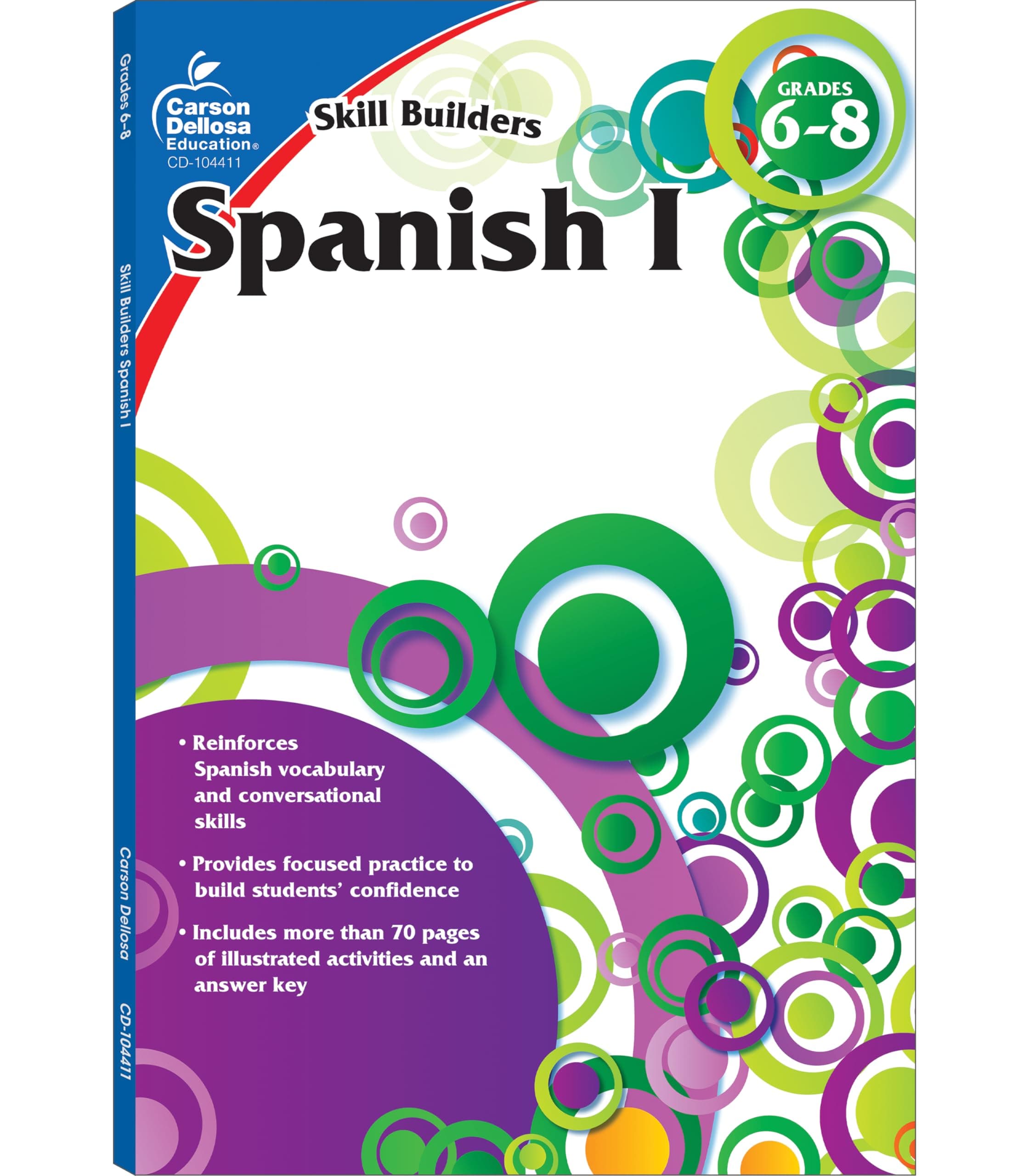 Carson Dellosa Skill Builders Grades 6-8 Spanish Workbook, Vocabulary, Sight Words, Phrases, and More, Middle School Classroom or Homeschool Curriculum