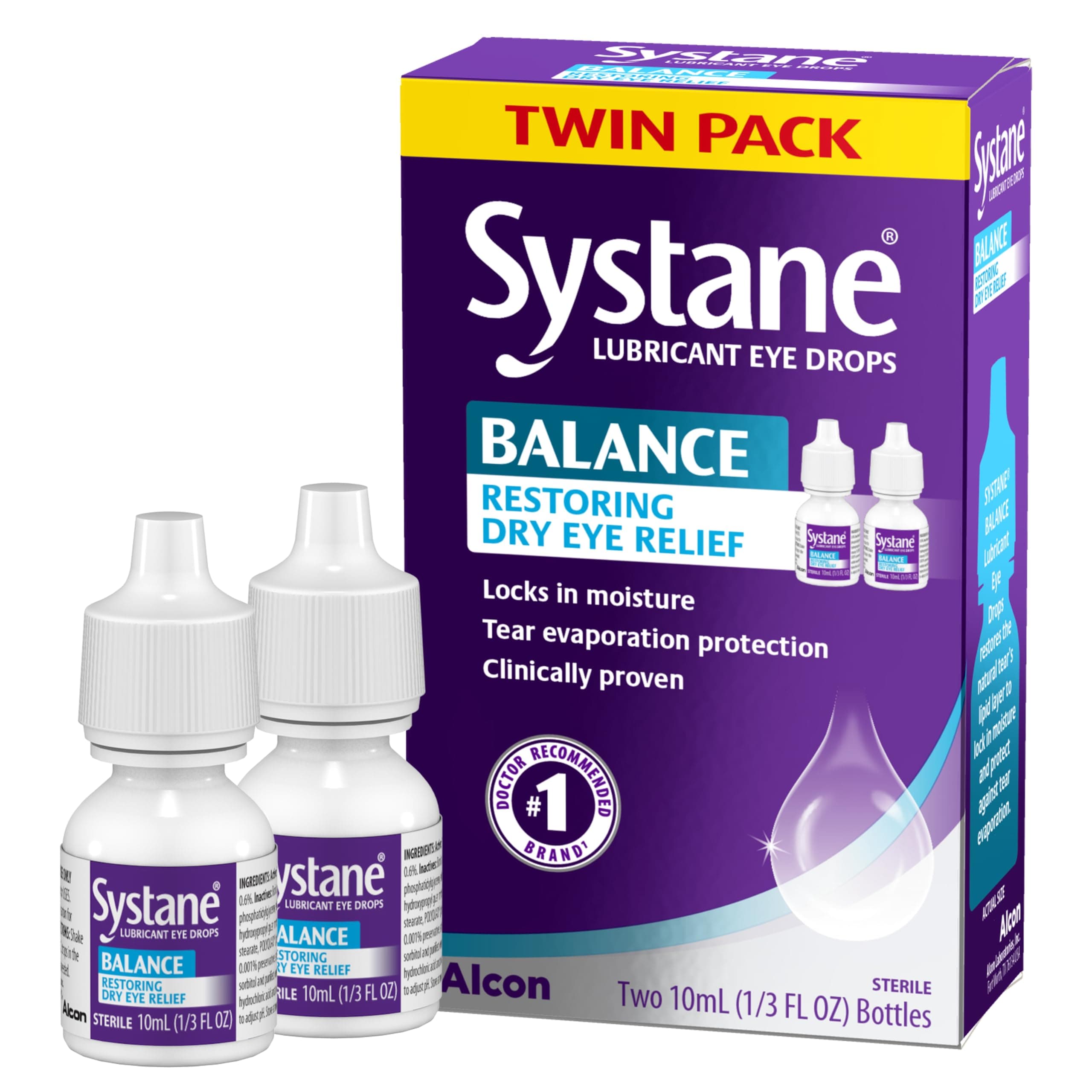 Systane Balance Lubricant Eye Drops 2 Pack, 20 ML