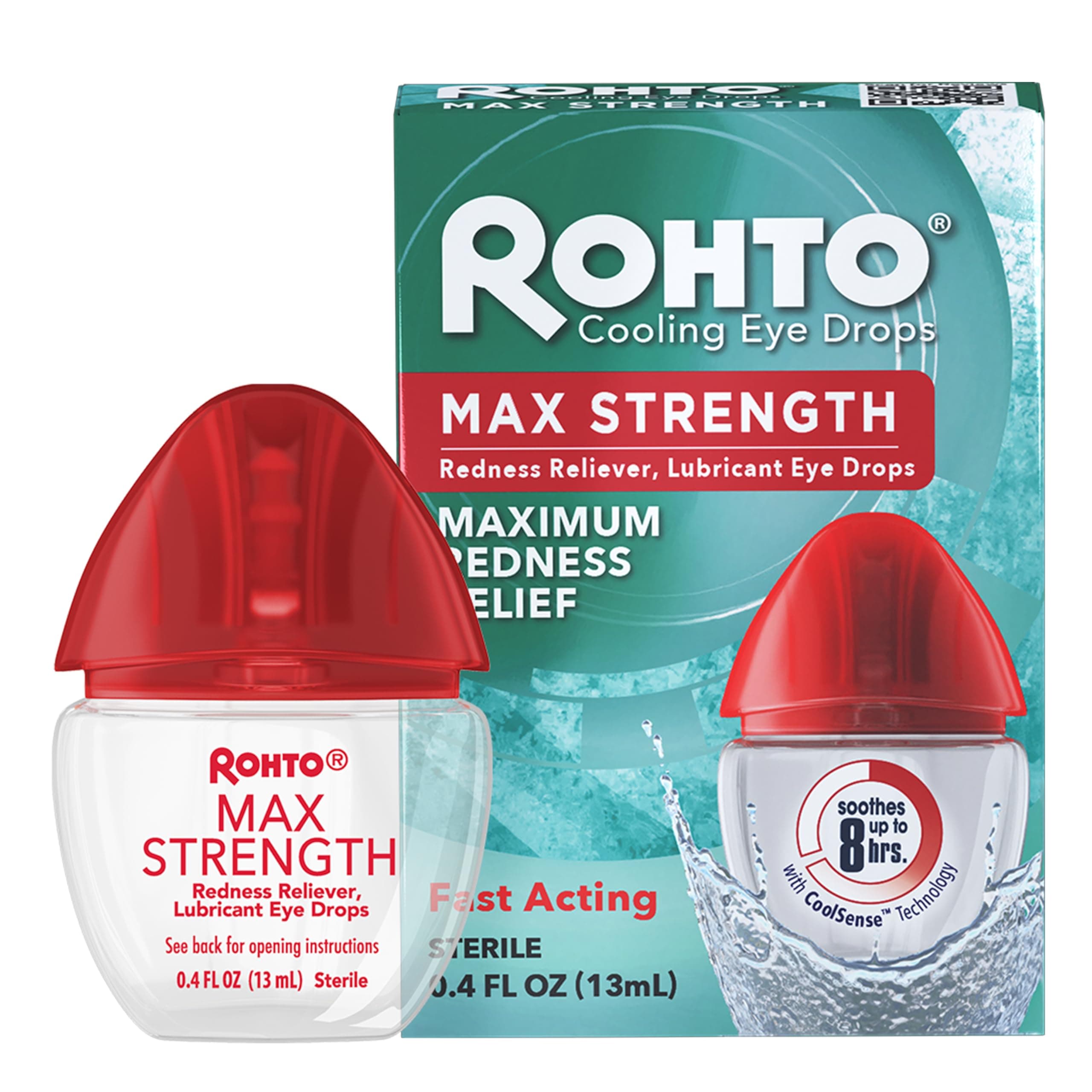 Rohto Cool Max Cooling Eye Drops Maximum Redness Relief, 0.4oz