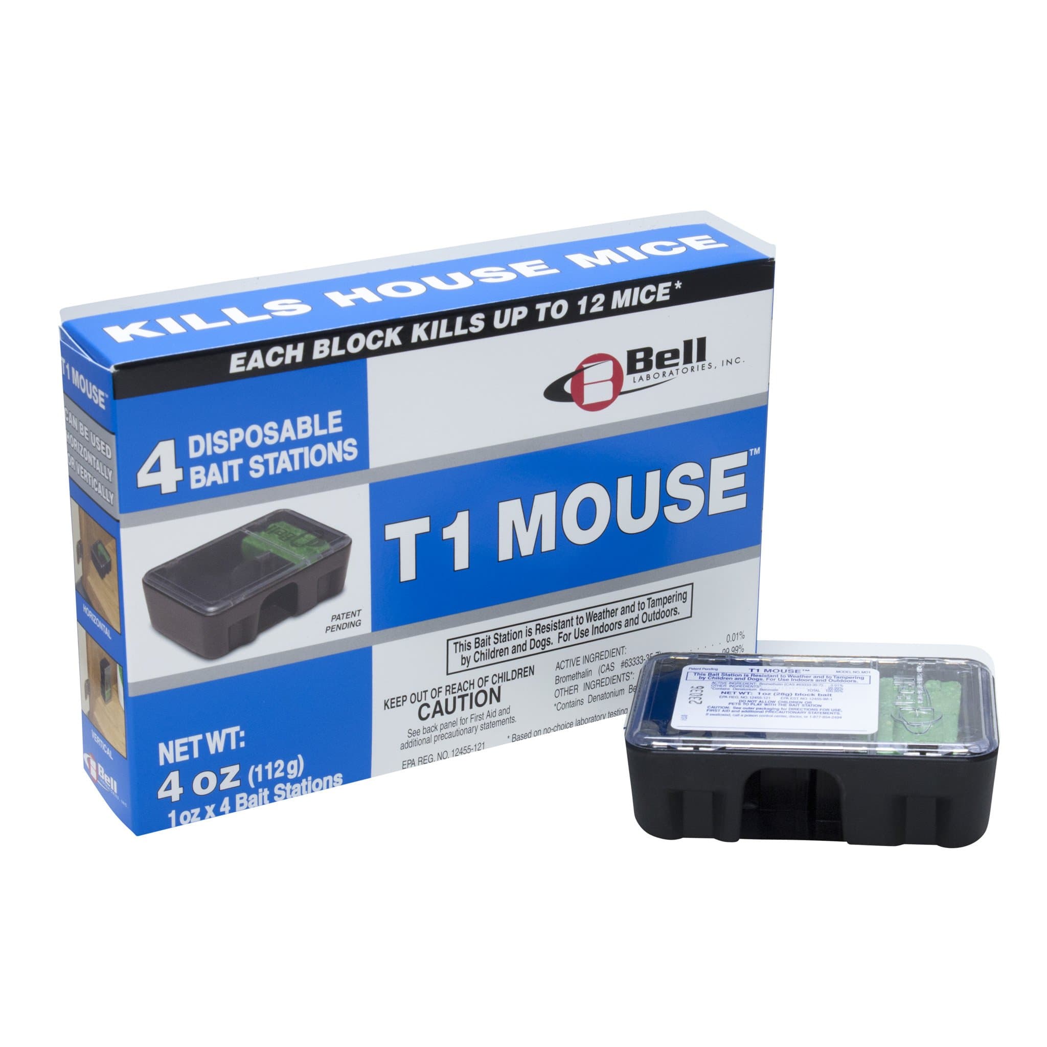 T1 Mouse Disposable Mouse Bait Stations-1 Box (4 stations)