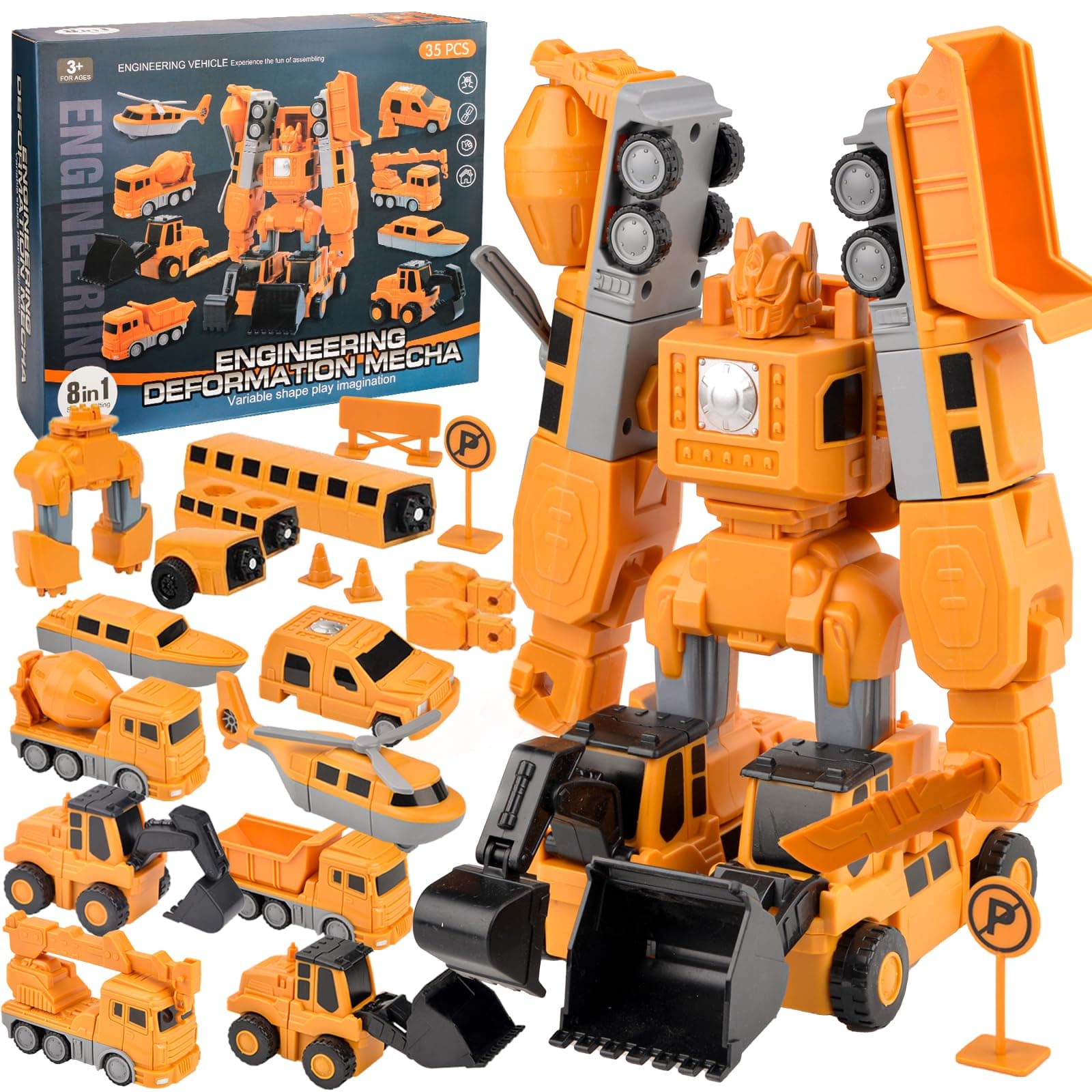 Constructo Modular Transforming Toy Set, 35pcs Magnetic Robots, Magnetic Robots, Constructo Toy Magnetics Transform Engineering Car Toys, Magnetics Cars Toy Transforming Toys Gifts For Boys Girls