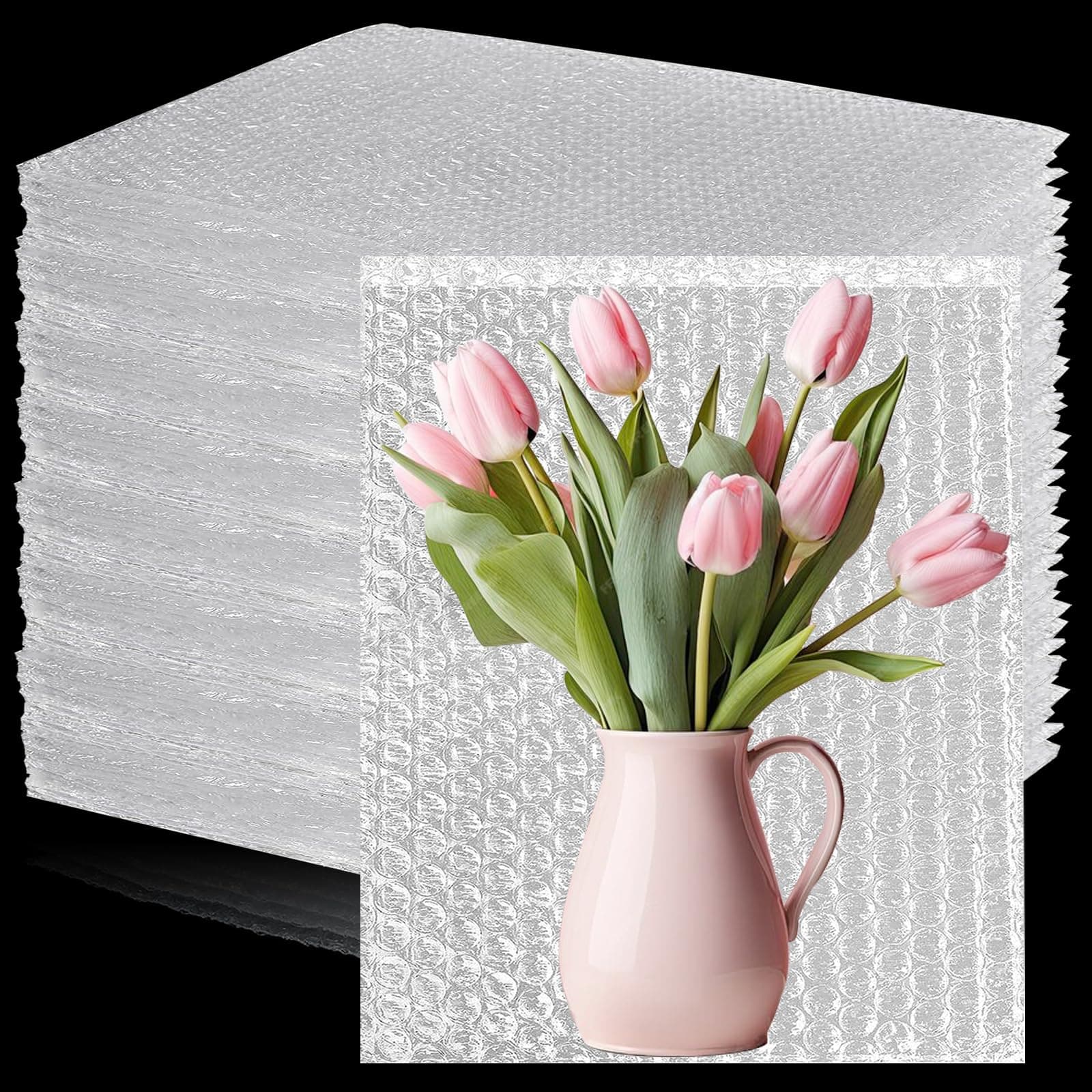 100Pcs 8"x12" Bubble Pouches Wrap Bag for Packaging, Clear Bubble Out Bags Double Wall Bubble Cushioning Wrap Bags for Moving Packaging Storage Fragile China Dishes Electronic Item- Bubble Pouches