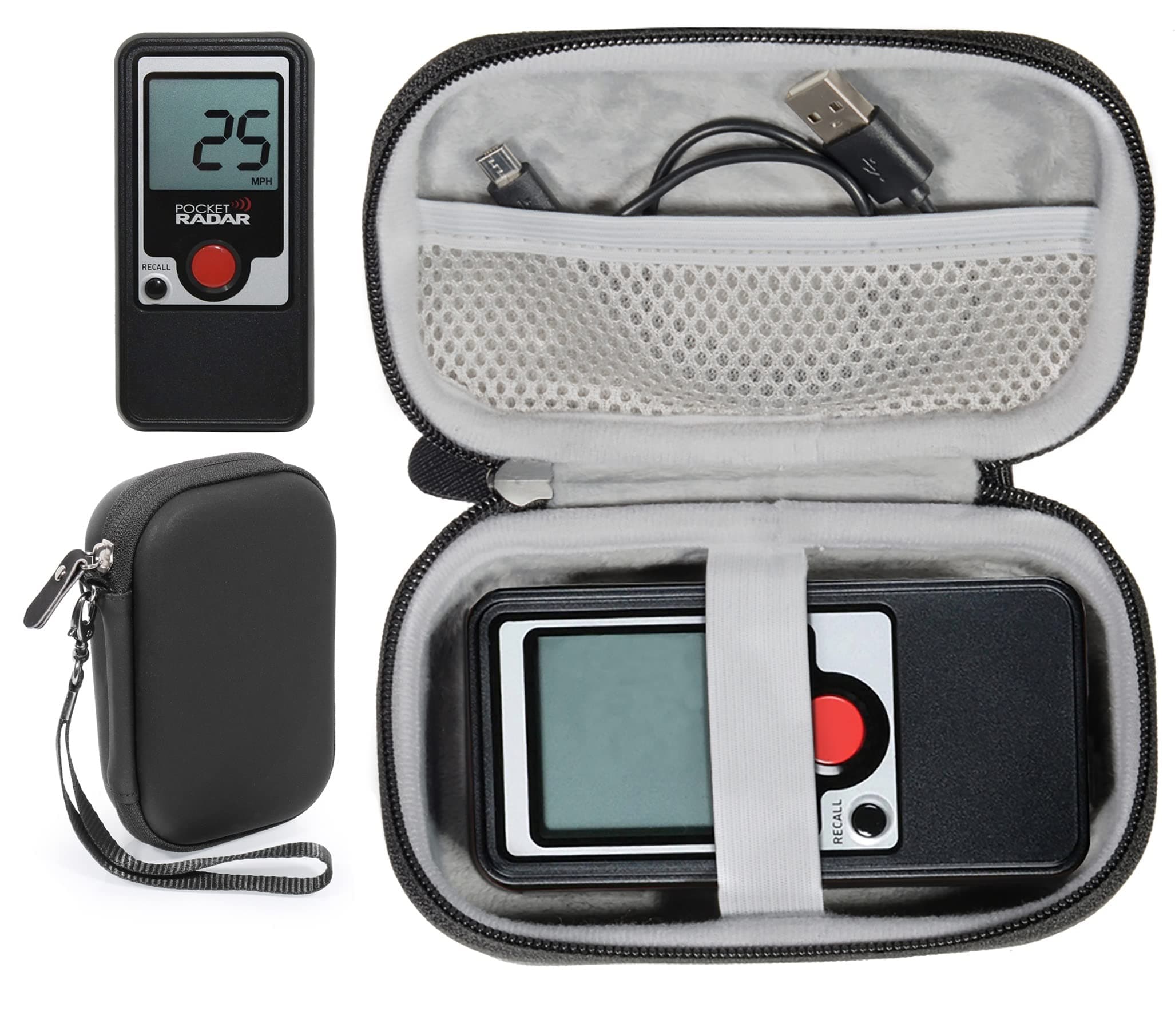 CaseSack Protective Case for Pocket Radar Ball Coach, Pro-Level Speed Training Tool and Rada Gun, All Purpose Gun Also Portable Printer Like Hp Sprocket, Polaroid Zip, Lifeprint 2X3