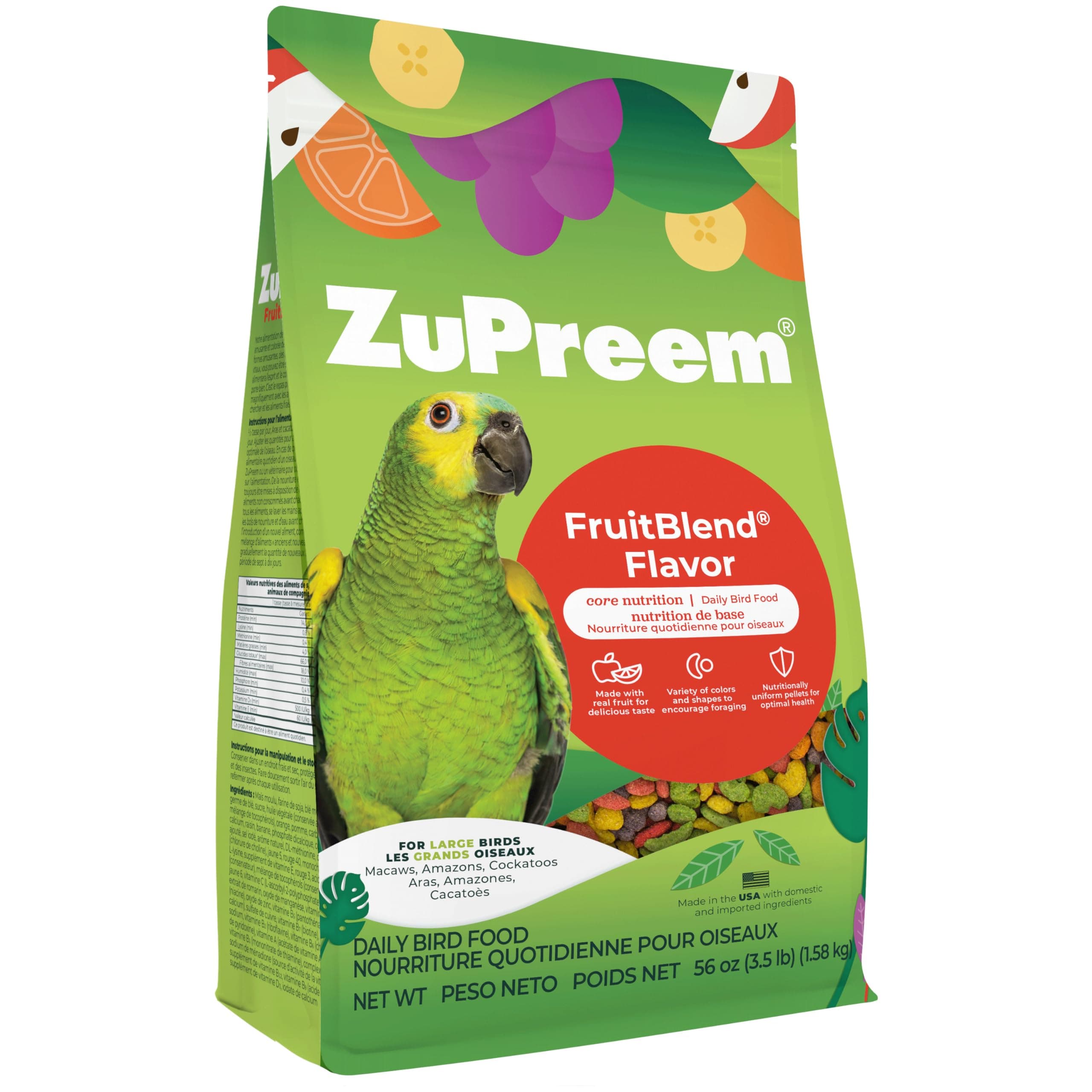 ZuPreem Fruit Blend Diet for Large Birds, 3.5-Pound
