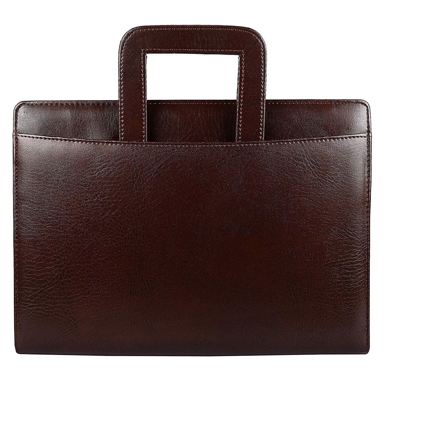AmazingHind Premium Professional File and Folder for Documents, papers and Certificates with adjustable Handles. Best folder bag for Interview and meetings. Premium Finishing and Quality Product | Color: Dark Chocolate
