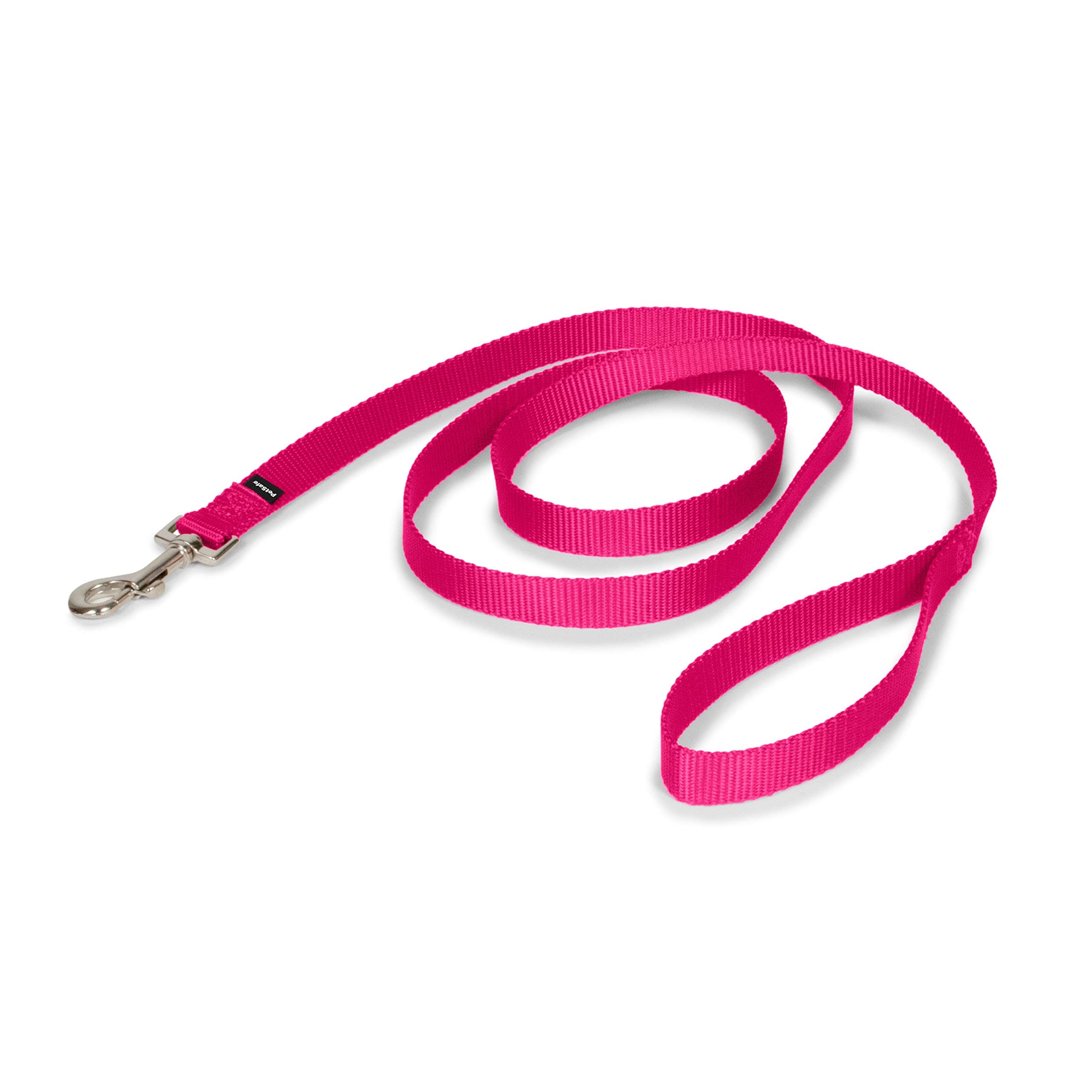 PetSafe Nylon Leash - Helps Maintain Secure Connection on Walks - Durable Pet Leash with Easy Clip - 3/4 in. x 6 ft. - Raspberry
