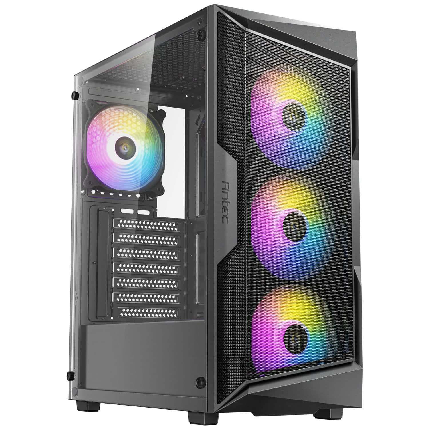 Antec AX Series AX61 Elite, High-Airflow Mesh Front Panel, 4 x 120mm ARGB Fans Included, Tempered Glass Side Panels, Up to 8 Fans Simultaneously, 360mm Radiator Support, Mid-Tower ATX Gaming Case
