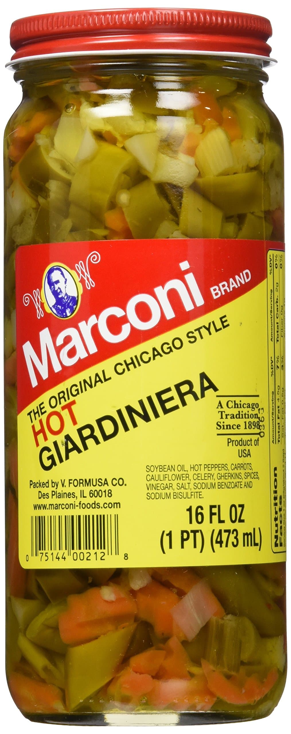 Hot Giardiniera, 16 Ounce