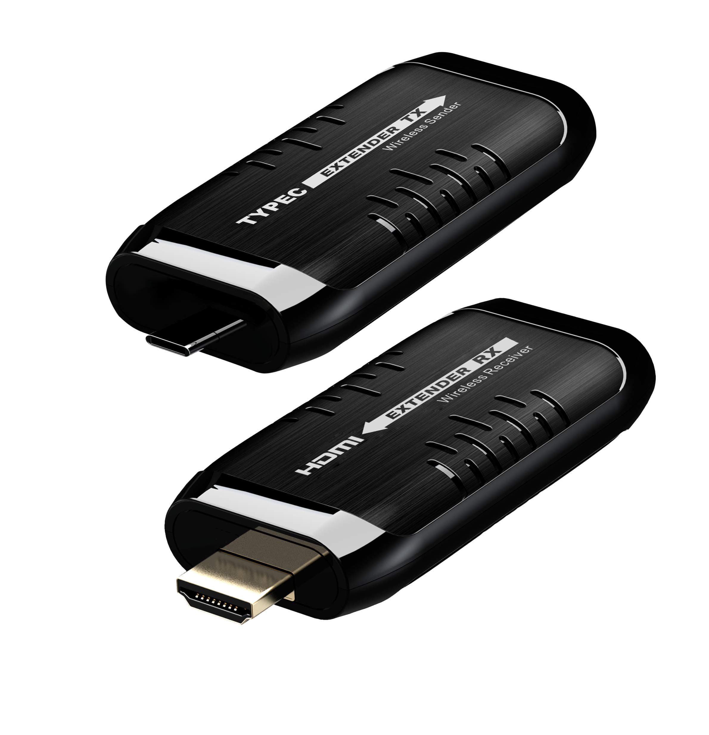 Wireless USB C to HDMI Extender Kit, Transmitter and Receiver Powered by USB Type-C, Transmit HD 1080p Video and Audio to TV or Projector from Laptop, PC, DVD Player, NO Cable Box (15m/50ft)