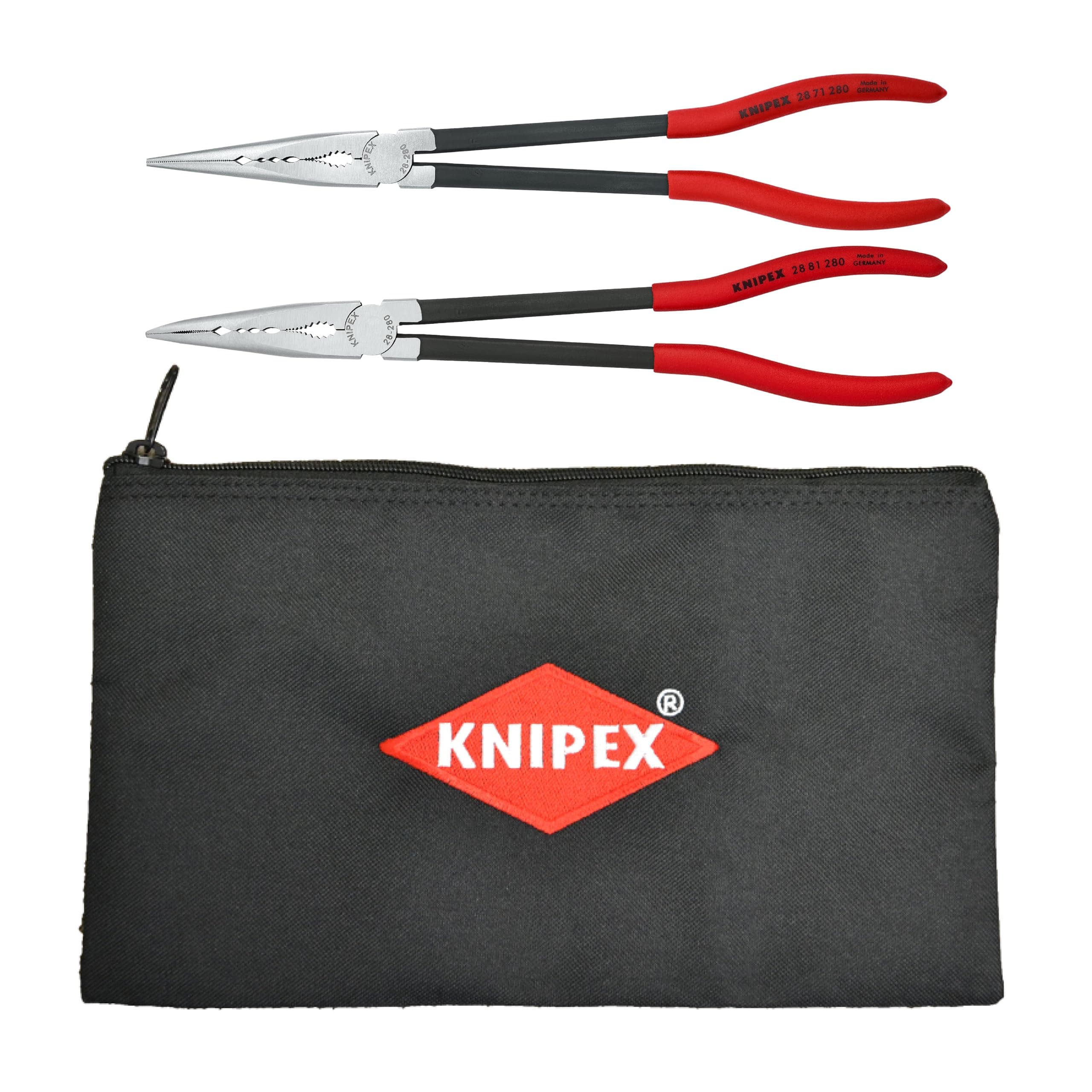 Tools 9K 00 80 128 US 11" Extra Long Needle Nose Pliers Set with Keeper Pouch,