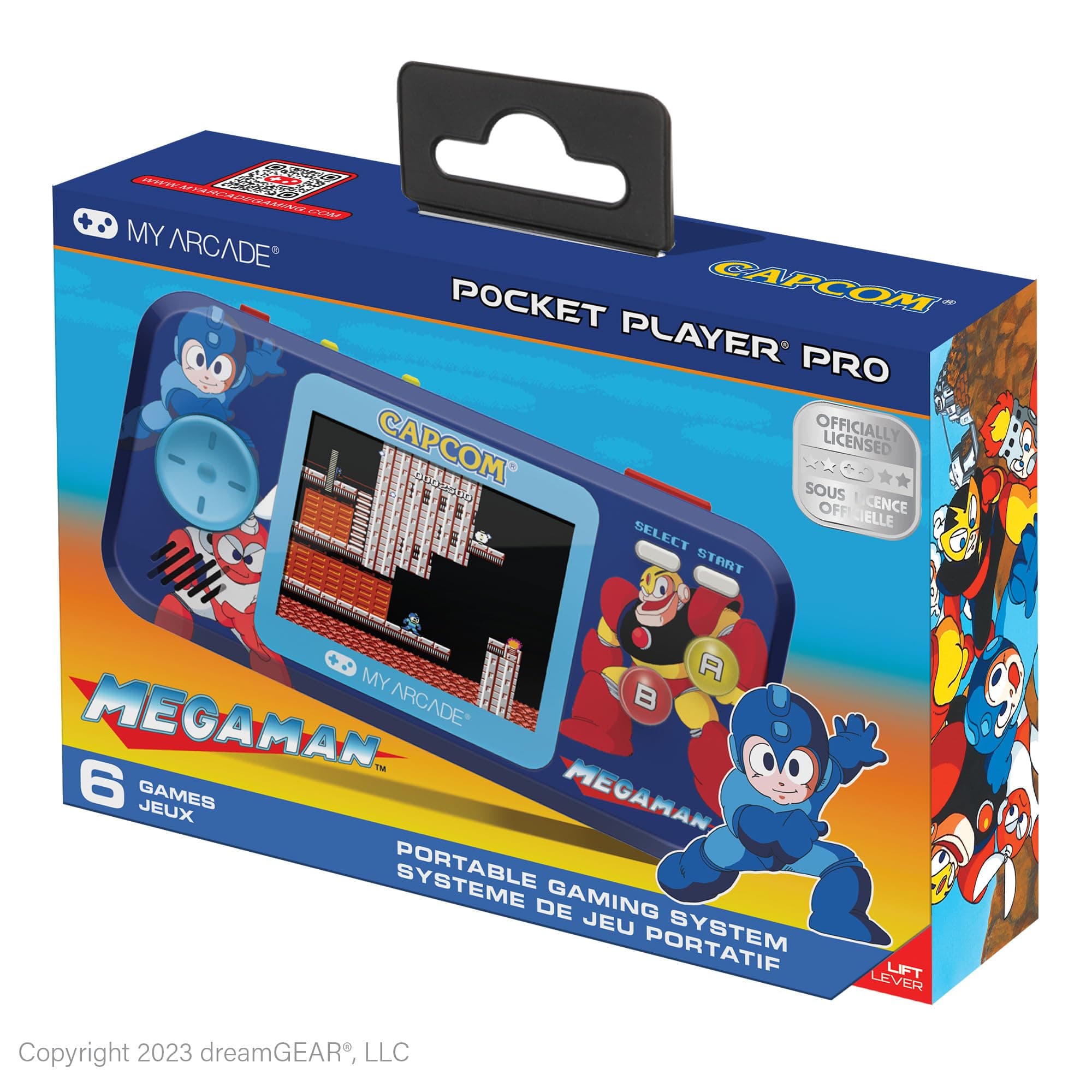 My Arcade Megaman Pocket Player Pro: Arcade Classics Capcom Video Game Console, 6 Games in 1, Birthday Gifts, Collectible
