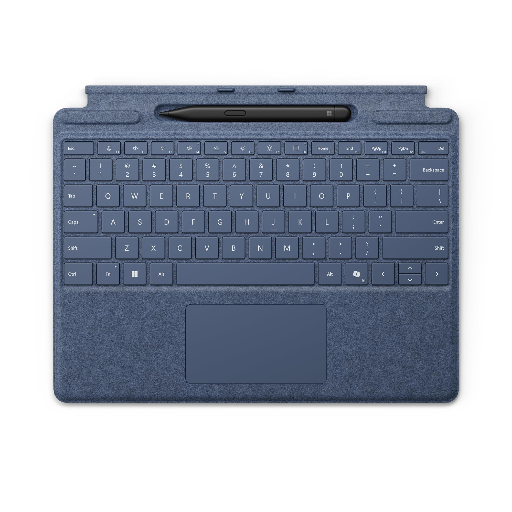 Microsoft Surface Pro Keyboard for Surface Pro 9 and 8 with Pen Storage, Alcantara Material, Sapphire