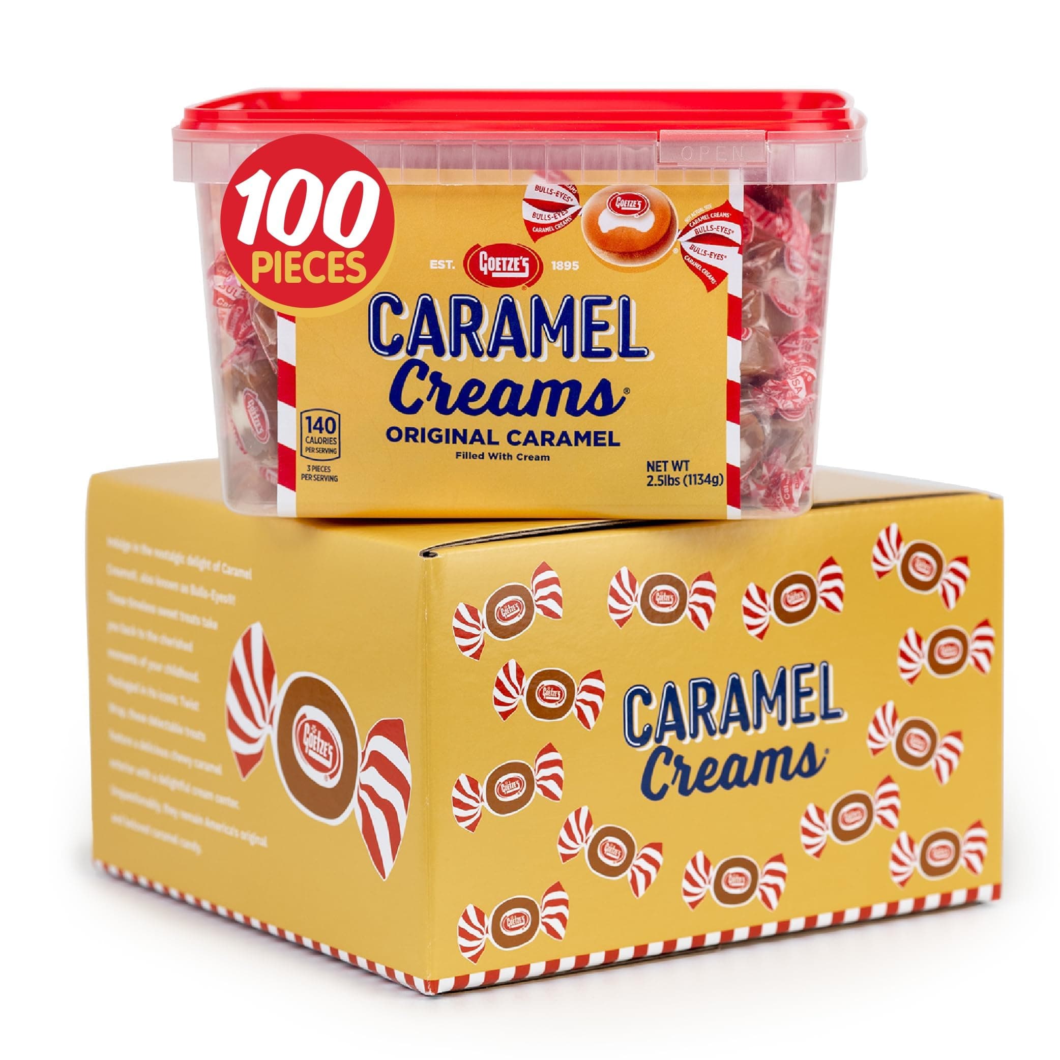 Goetze's Caramel Creams Candy Tub, 100 Count