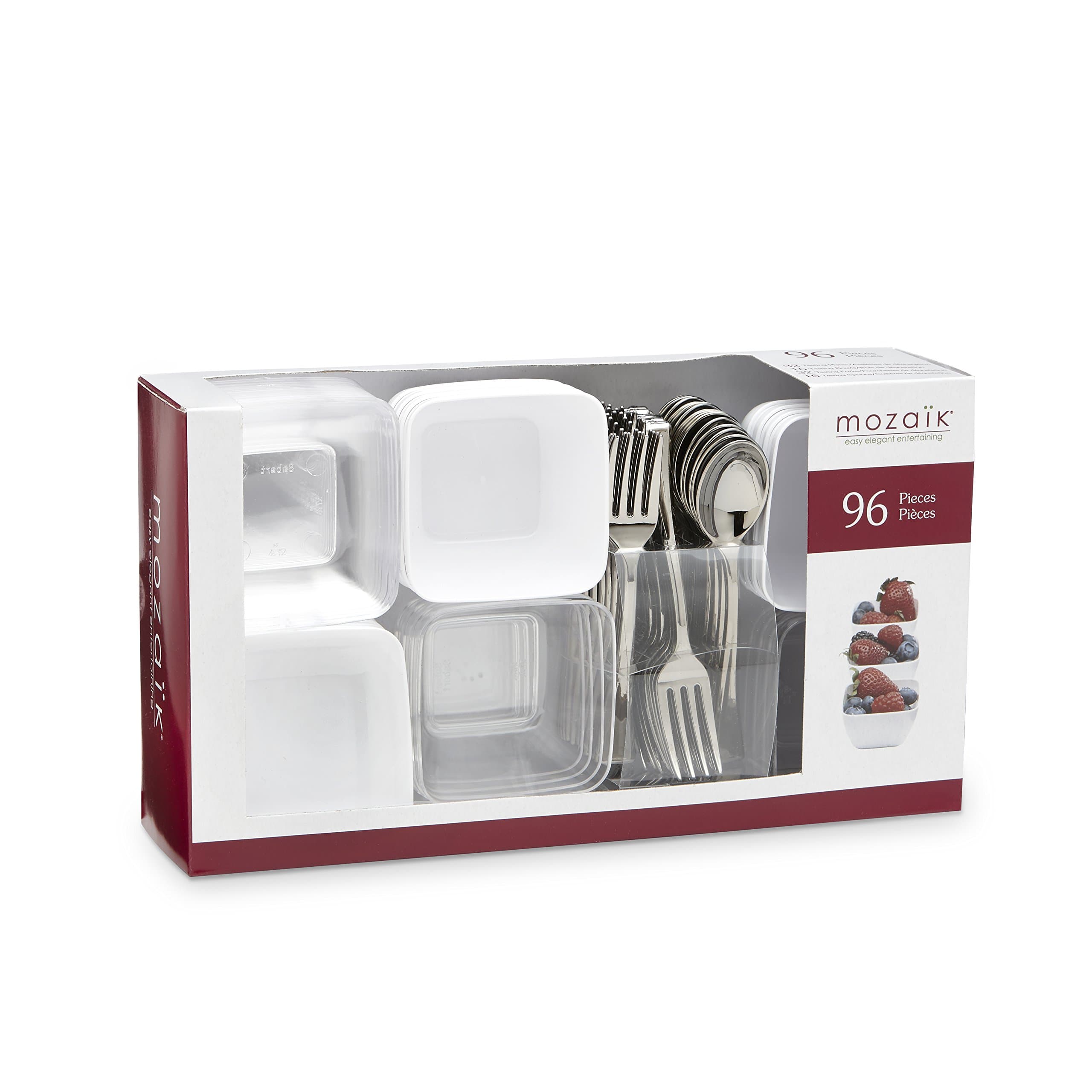 Premium Plastic Mini Appetizer & Dessert Tasting Set, 96 pieces (MMAPP96)