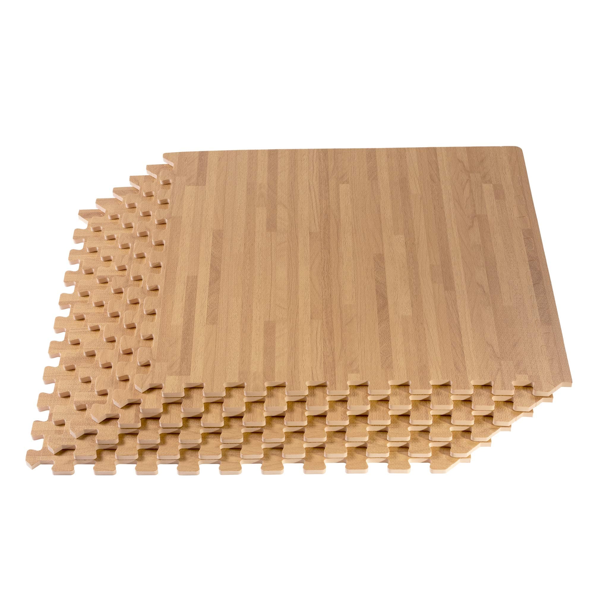 Forest Floor Thick Printed Foam Tiles, Premium Wood Grain Interlocking Foam Floor Anti-Fatigue Flooring, 3/8" Thick
