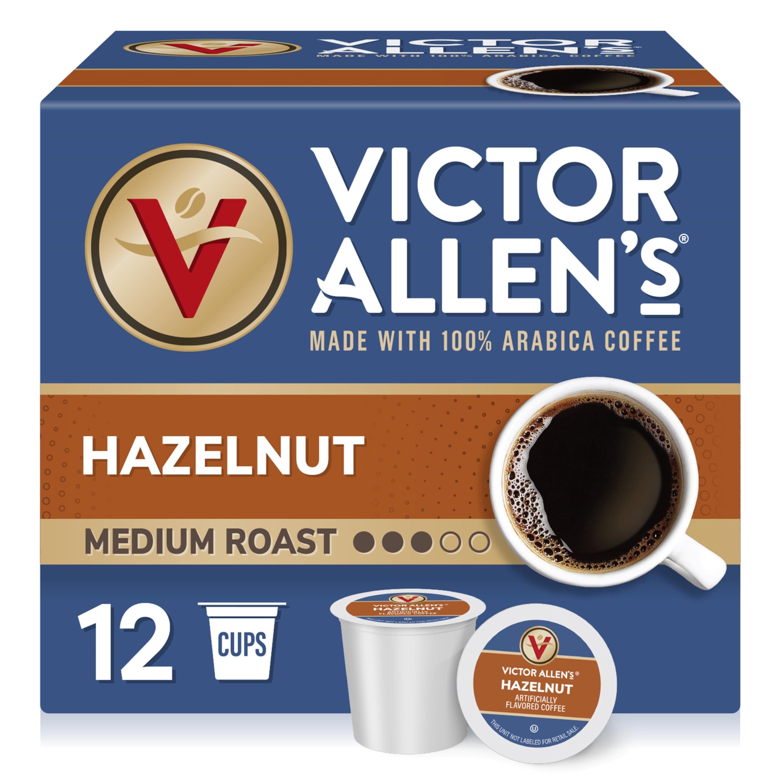 Hazelnut Flavored, Medium Roast, 12 Count, Single Serve Coffee Pods for Keurig K-Cup Brewers