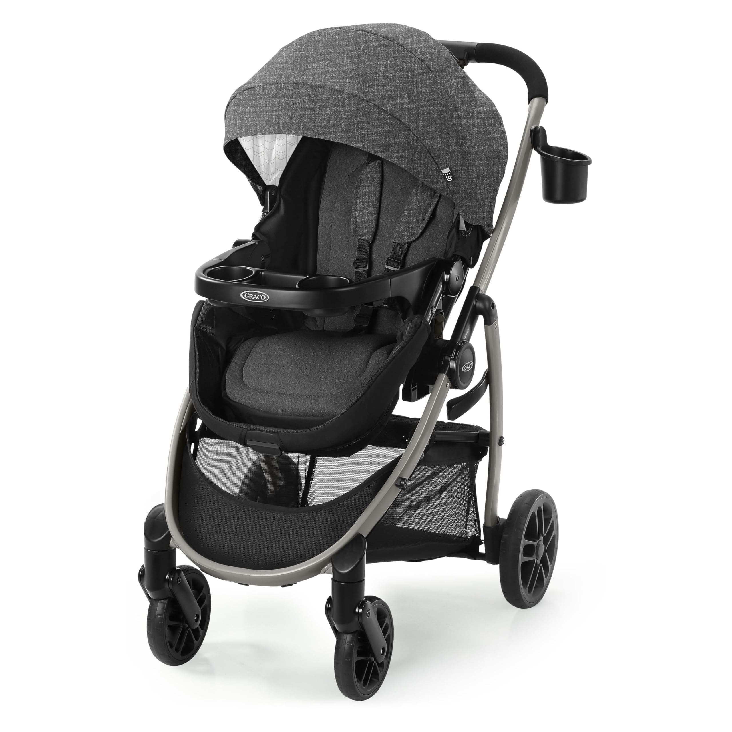 Modes Pramette Stroller, Baby Stroller with True Pram Mode, Reversible Seat, One Hand Fold, Extra Storage, Child Tray, Redmond