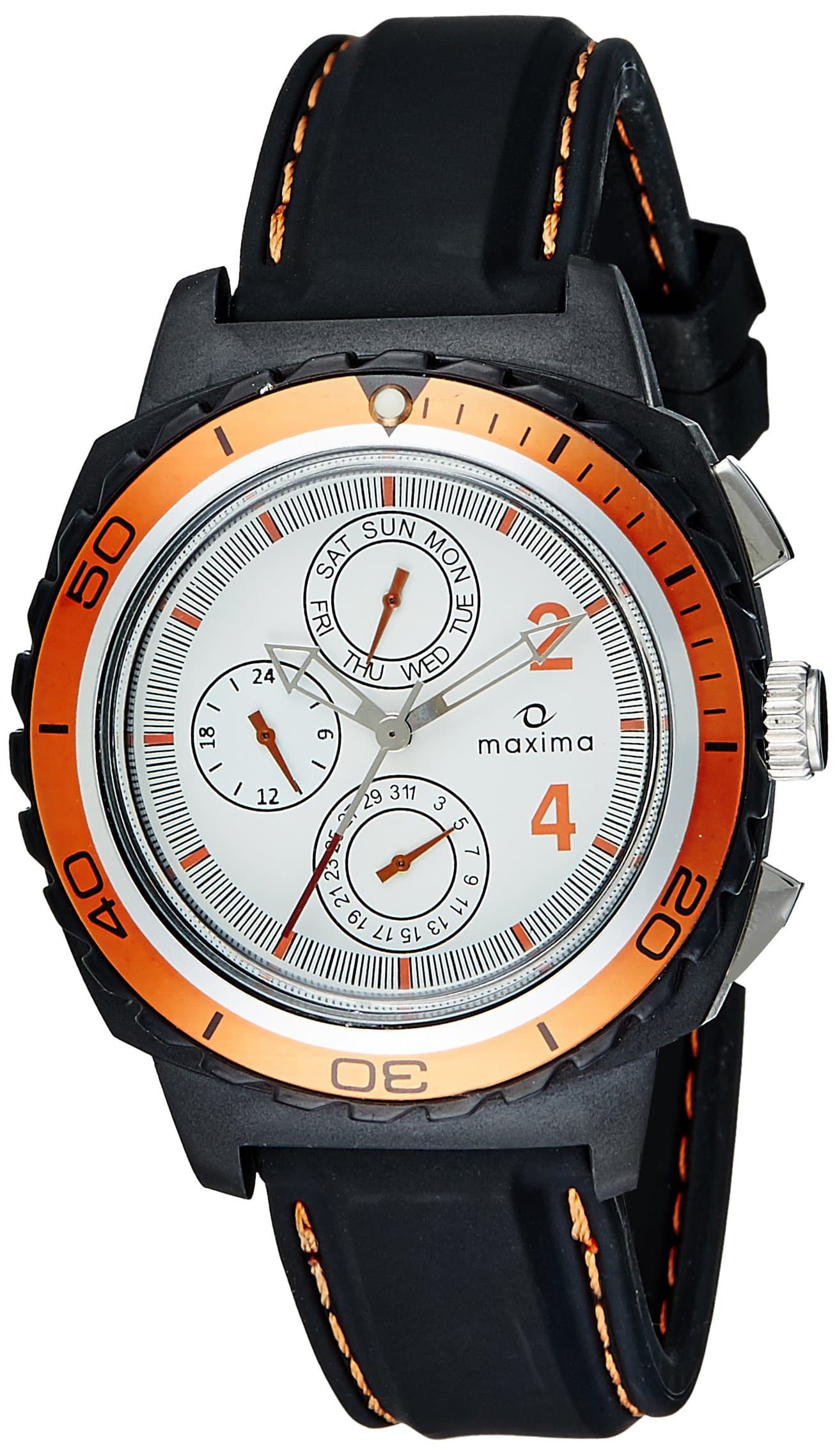 MaximaHybrid Multifunction White Dial Men -30765PPGN, strap