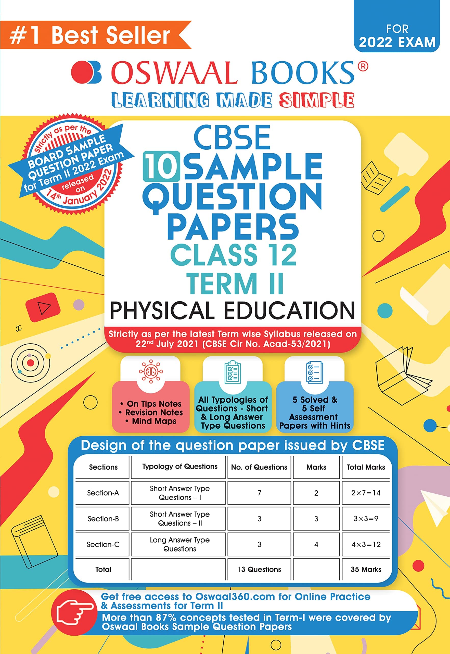 Oswaal CBSE Term 2 Physical Education Class 12 Sample Question Papers Book (For Term-2 2022 Exam) Paperback – 1 March 2022