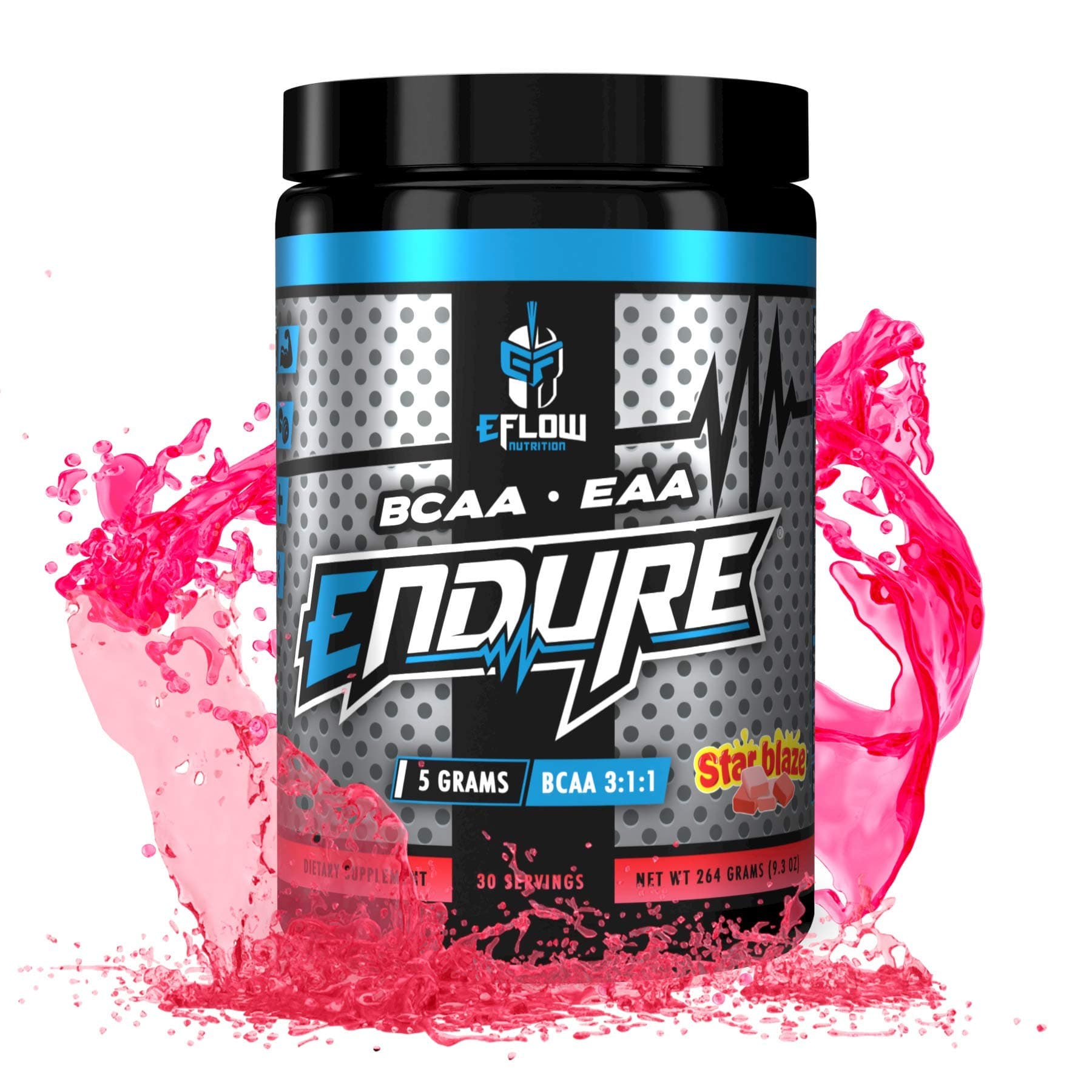 eFlow NutritionEndure BCAA Plus EAA - Essential Amino Acids Electrolyte Powder Intra Workout - Improve Energy, Recovery and Performance - Star Blaze (30 Servings)