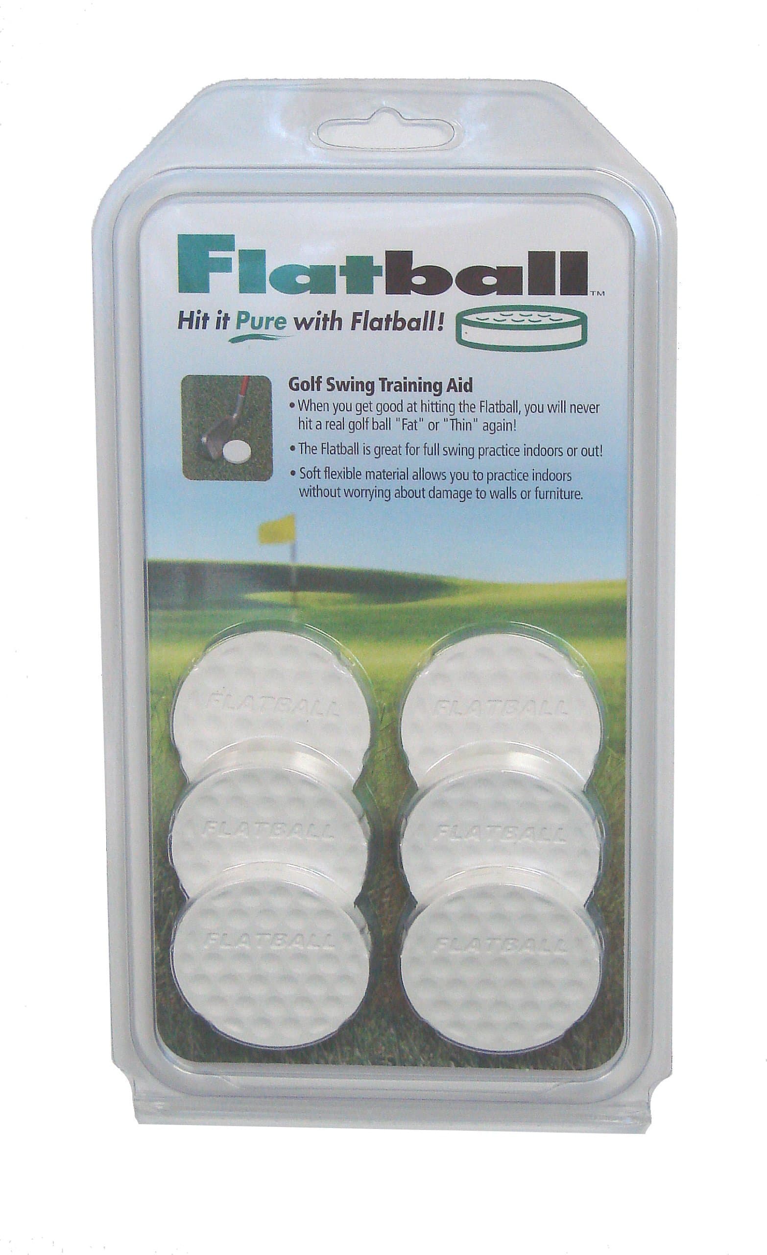 Golf Flatball Swing Training Aid,FB-401,White,6 X 6