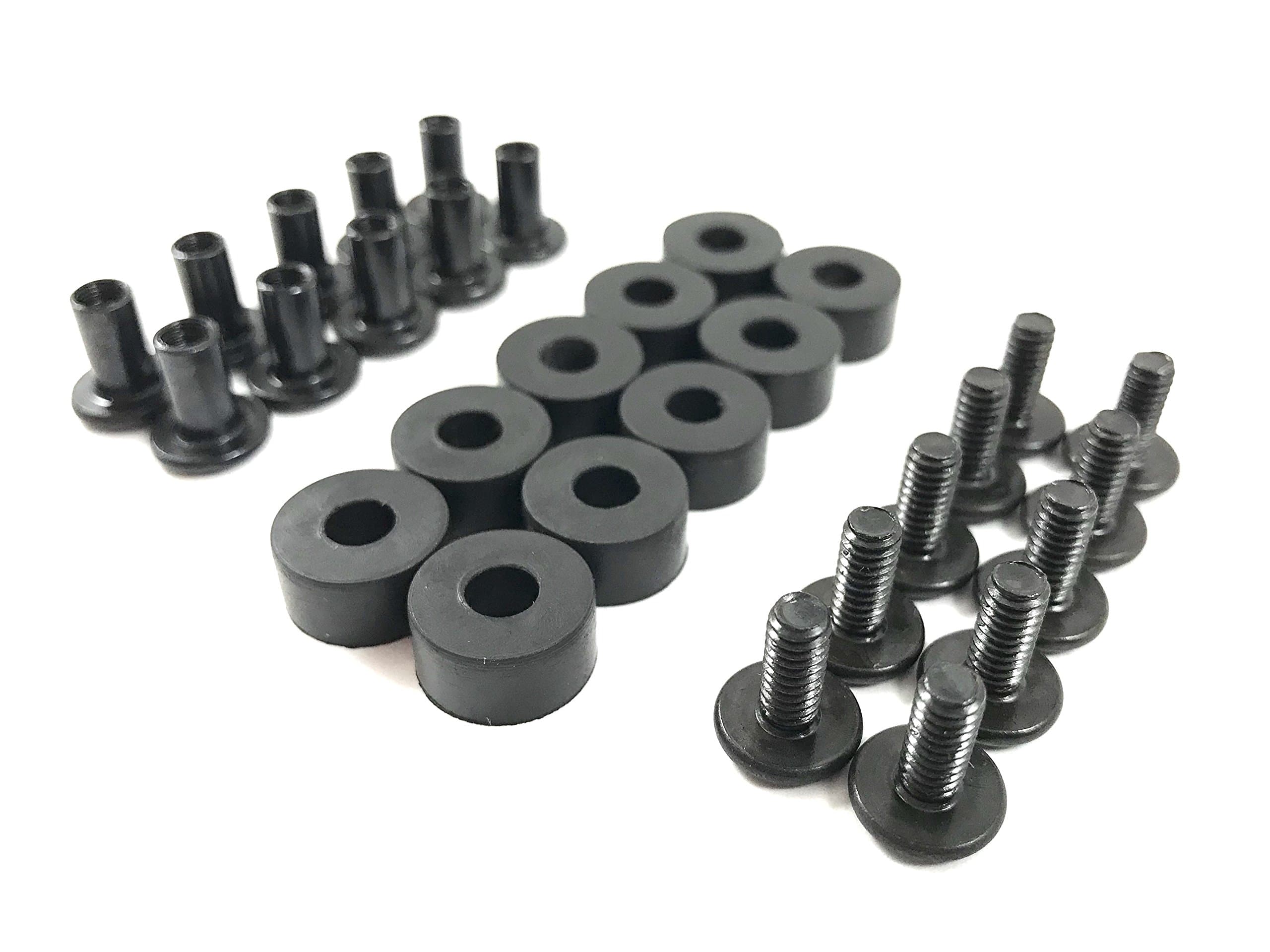Gun Guy Gear - Black Chicago Screw - Binding Post Kit - Open Back Slotted Fasteners for Kydex Holsters (1/2” Length - 10 Pack)