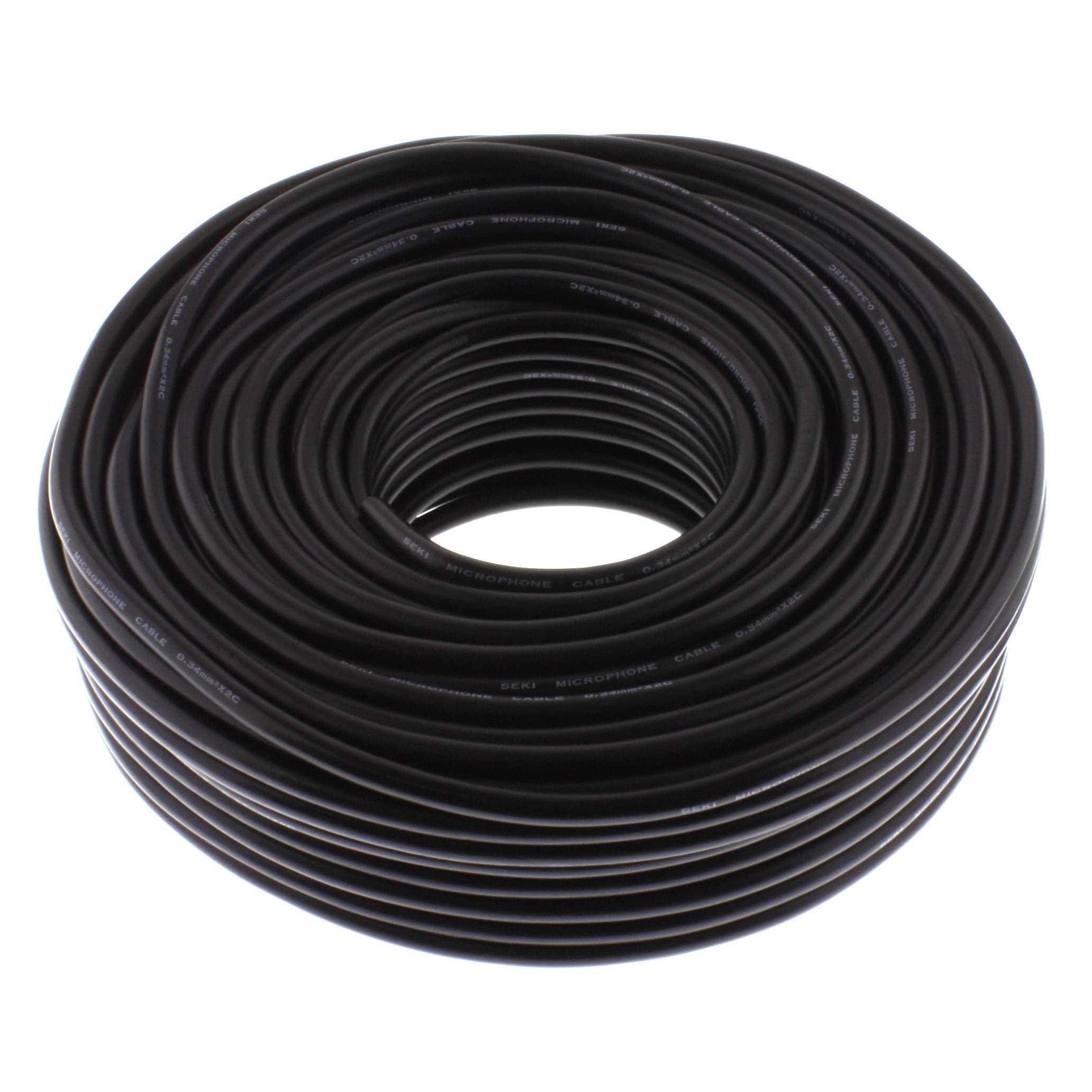 Microphone Cable 2 x 0.34 mm2 50 m OFC Audio Cable Speaker Cable Black