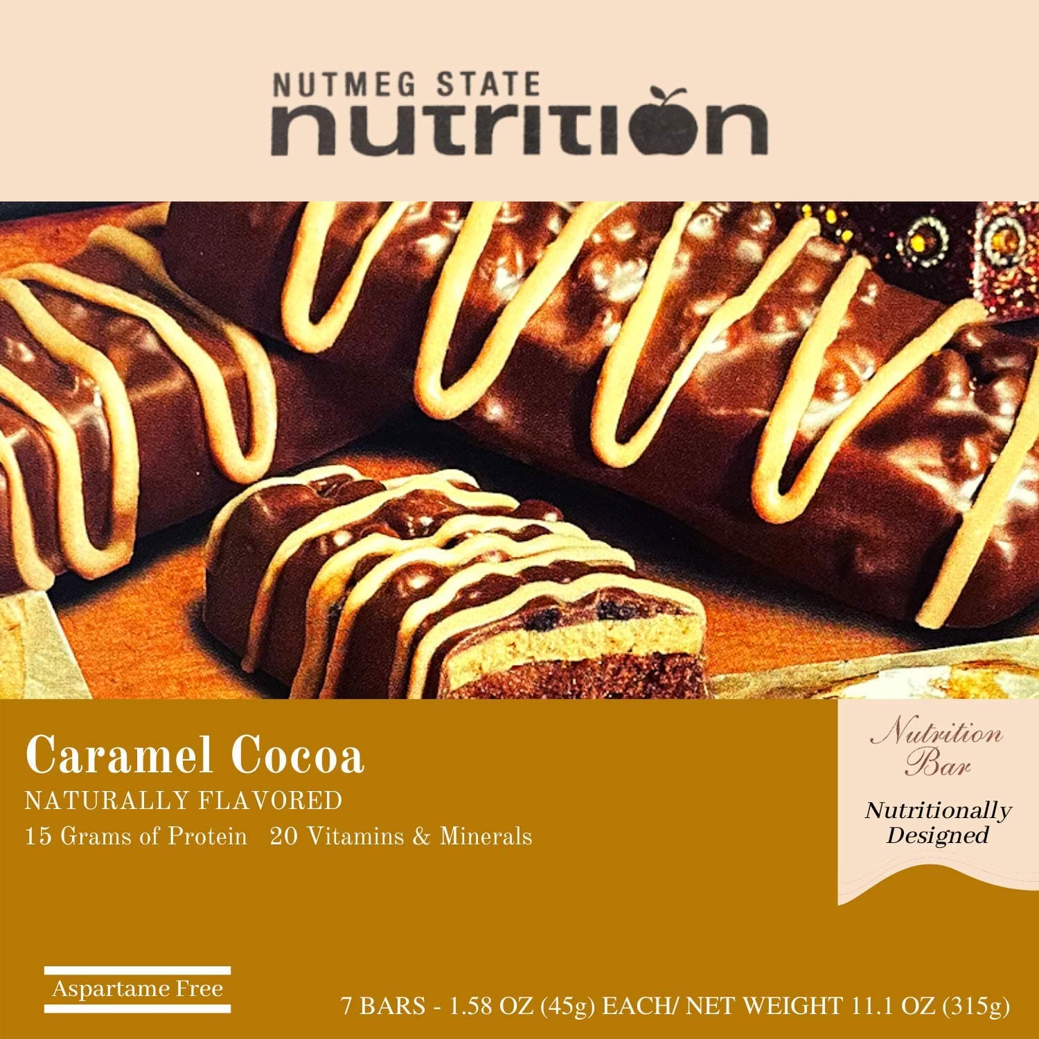 High Protein Bars, 7 Servings Per Box (1 Box (7 Servings), Caramel Cocoa)