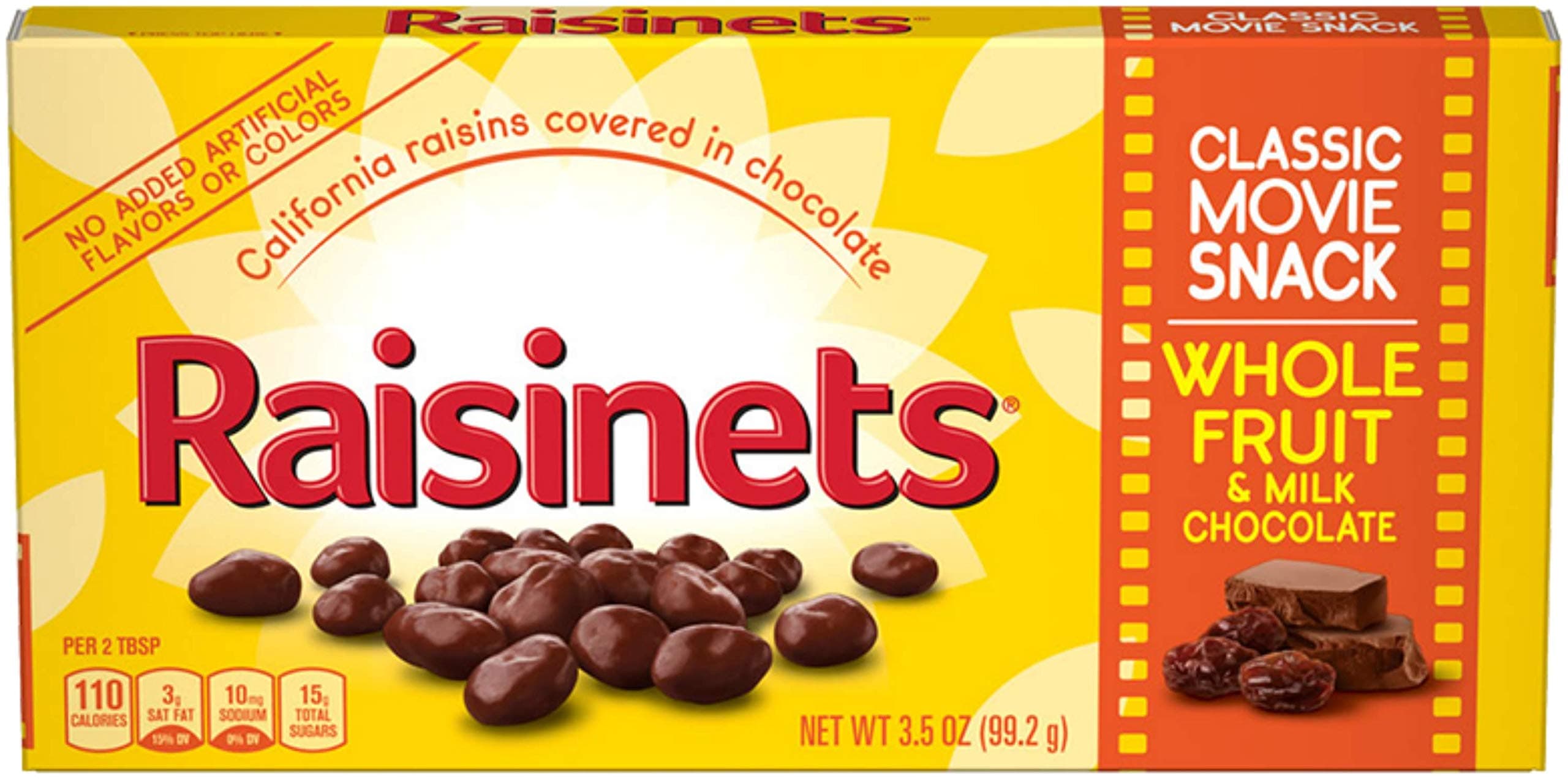 Raisinets, Milk Chocolate Covered California Raisins, Movie Theater Candy Box, 3.1 oz each, Bulk 15 Pack
