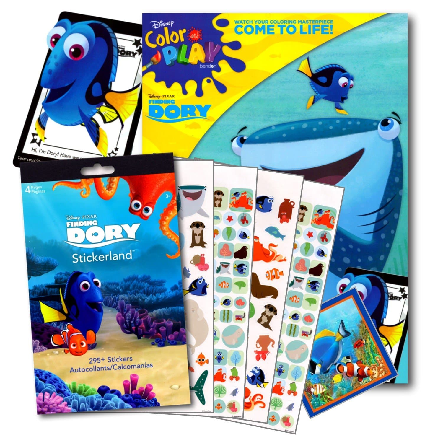Disney Studios Finding Dory 96 Page Coloring Book Set with 296 Sticker