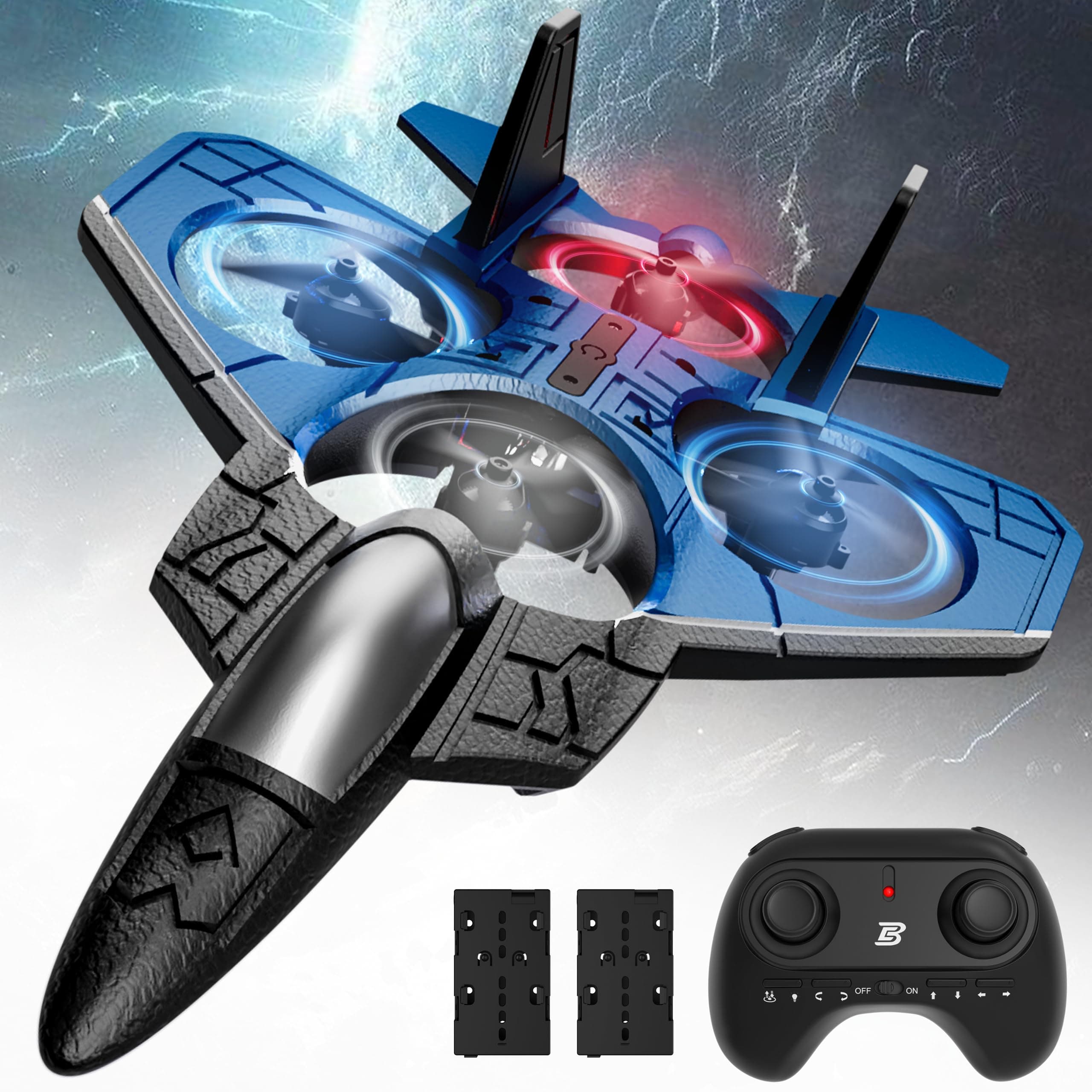 BEZGAR RC Plane丨F-22 Raptor Mini Airplane, Remote Control Jet Plane Stunt Drone, Ready to Fly Fighter for Adults & Kids Toy with Light Gift for Beginner