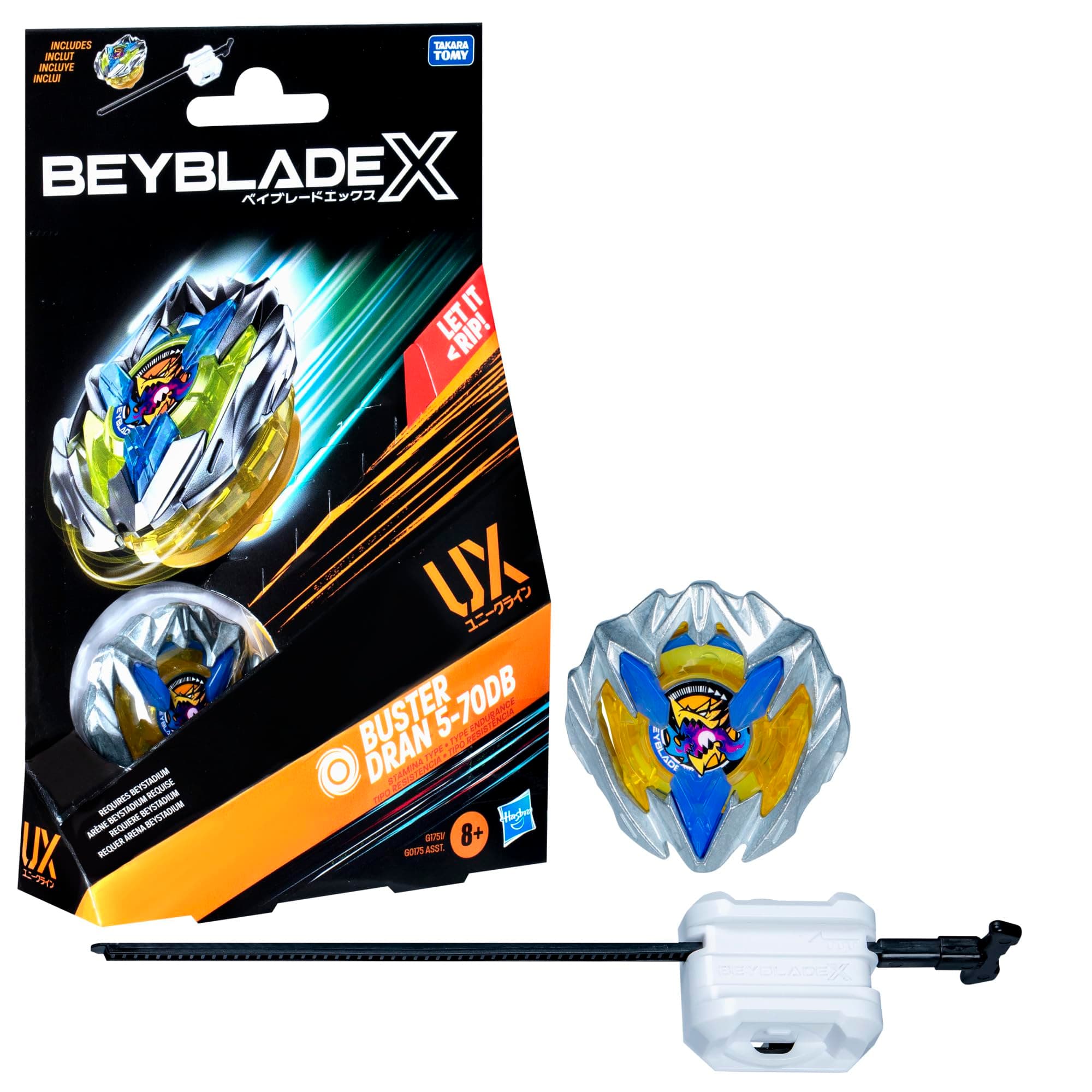 Beyblade X Bath Drain 5-70DB UX Starter Pack Set with Stamina Type Top and Launcher; Authentic Takara Tomy Battle Tops Games/Toys for Boys and Girls 8+