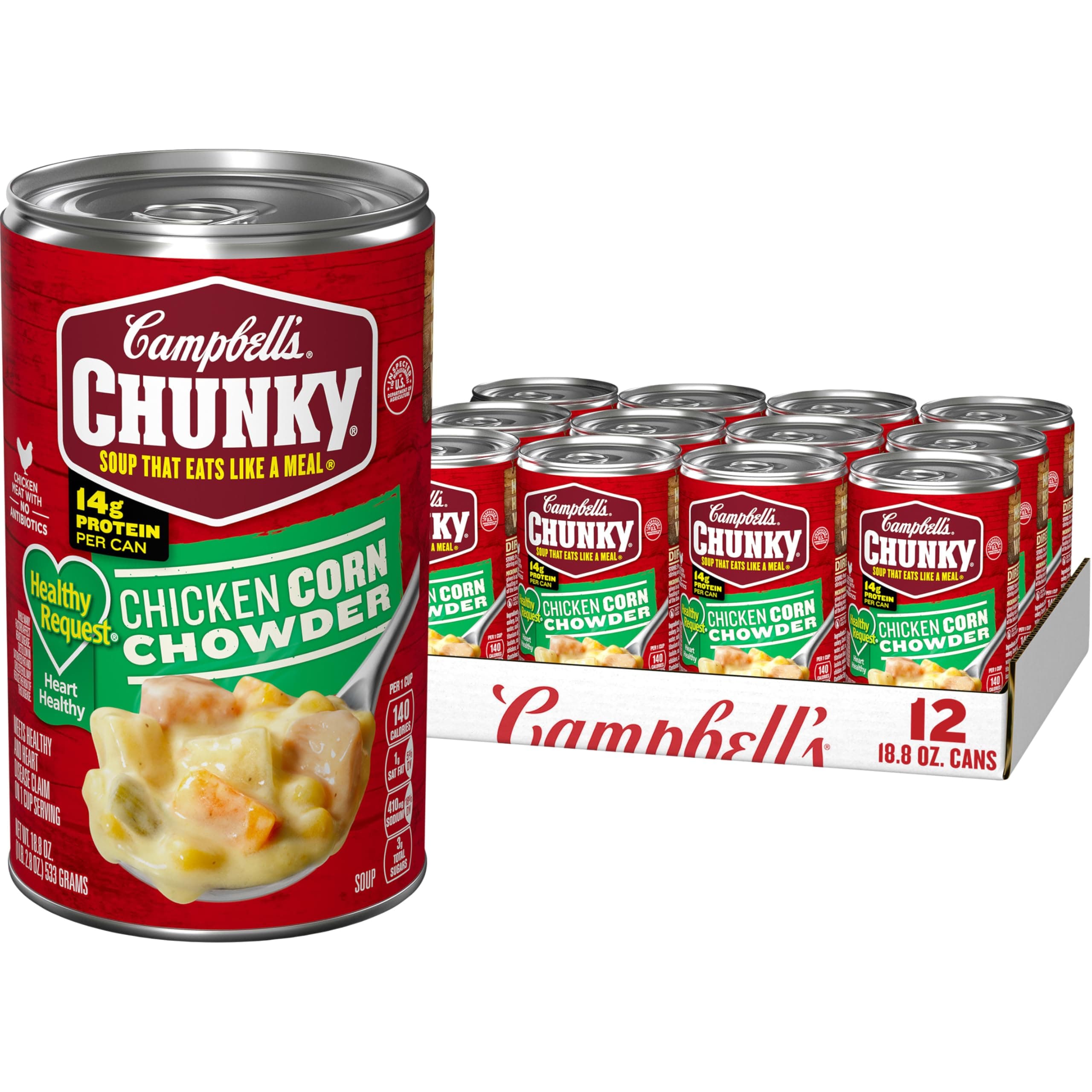 Soup, Healthy Request Chicken Corn Chowder Soup, 18.8 Oz Can (Case of 12)