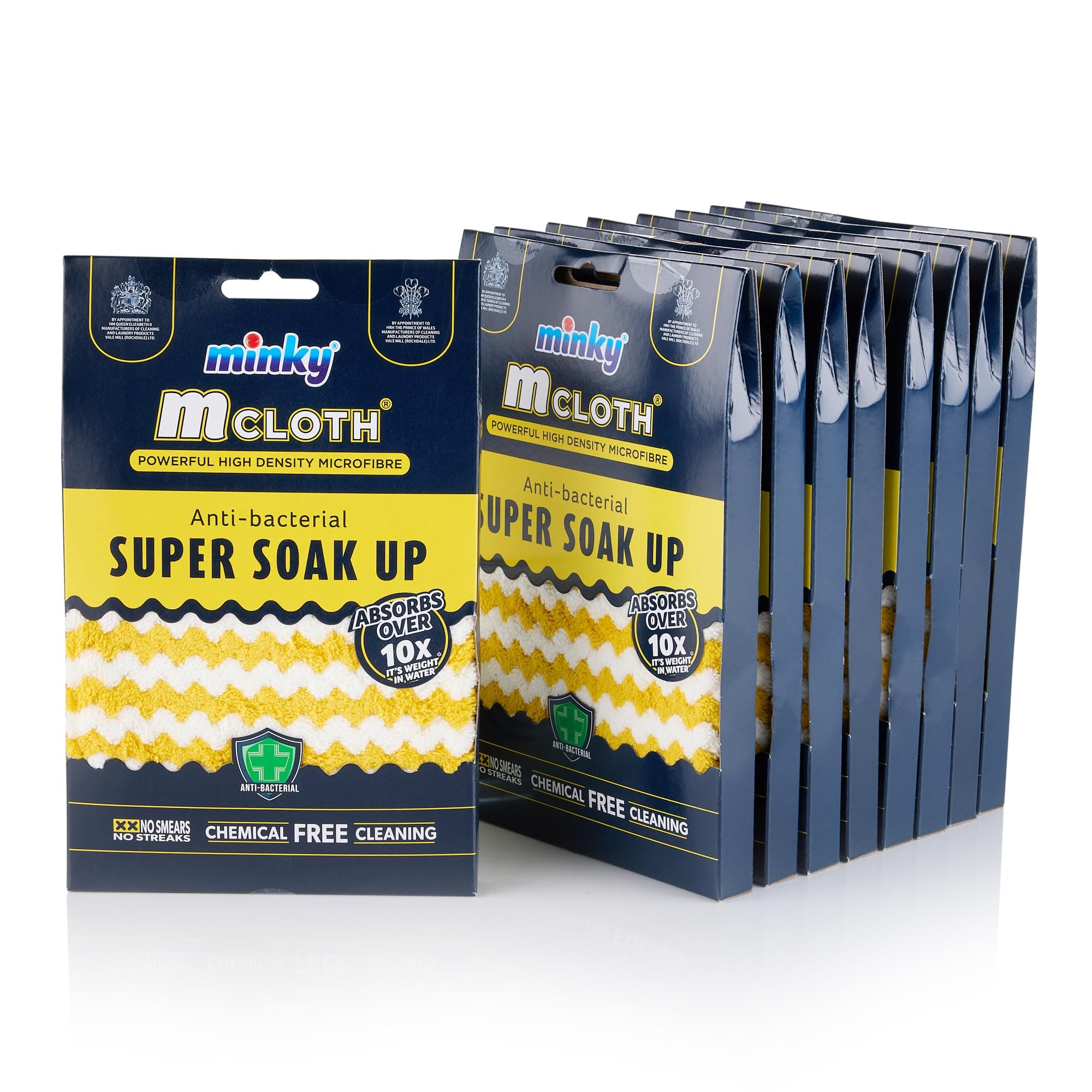 M Cloth Super Soak Up - Multipack Microfibre Cloths, Pack of 9, Ultra Absorbent, Powerful Water Absorbing Anti-bacterial Cleaning Microfibre Cloth, Multiuse Duster, Quick Dry, Yellow