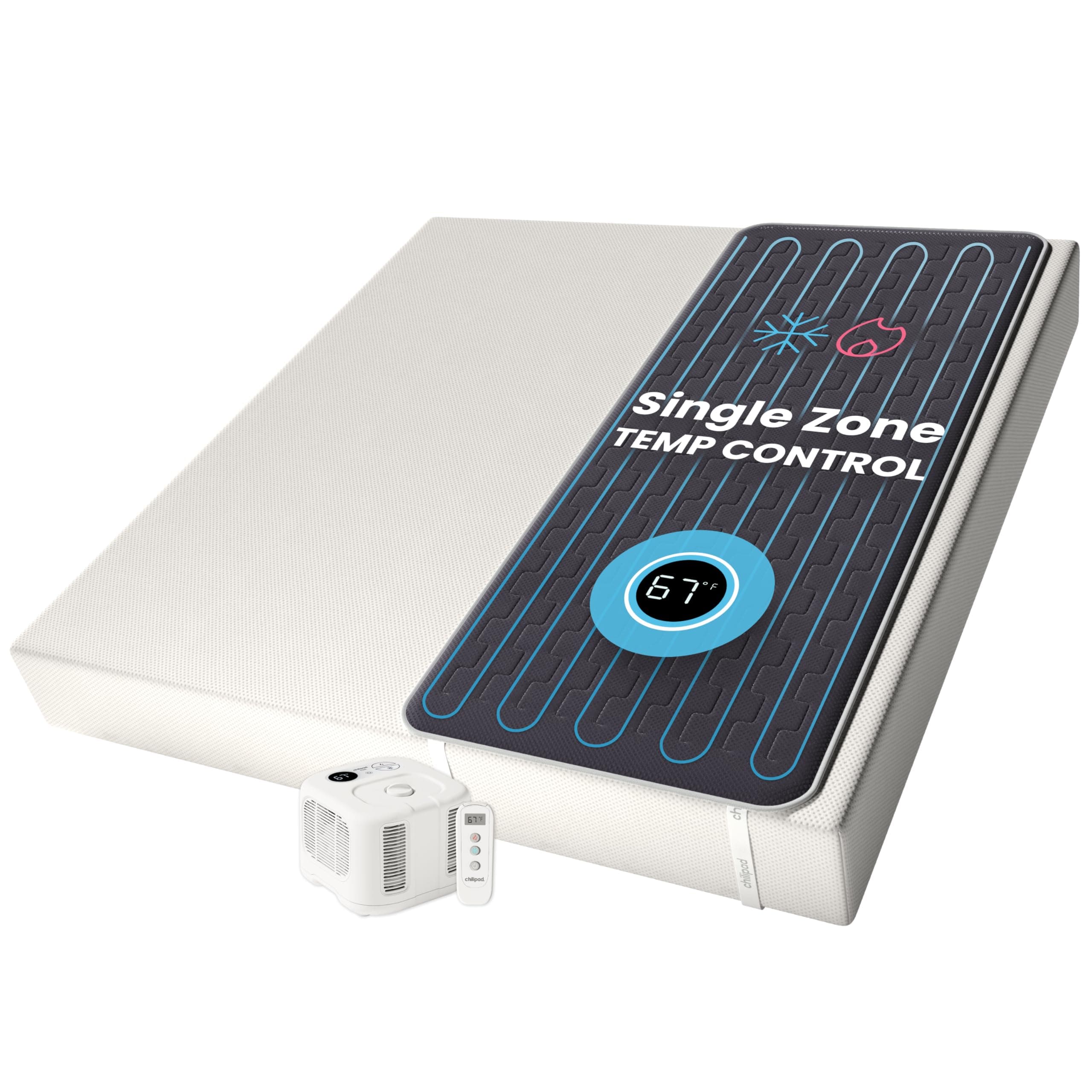 Chilipad Cube Bed Cooling System - Cooling & Heating Mattress Topper, Custom Bed Temperature, Cool Sleep Enhancement, Temp Range of 60-115°F, ME Half King or TwinXL Size (38" W x 80" L), Model: CP502