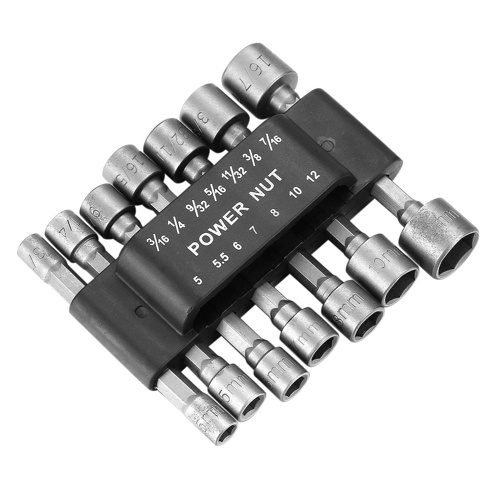 Socket Nut Driver Set, Hex Drill Bits Sets, Impact Driver Socket Adapter Metric for Hand Drill, Electric Screwdriver, Wrench (14)