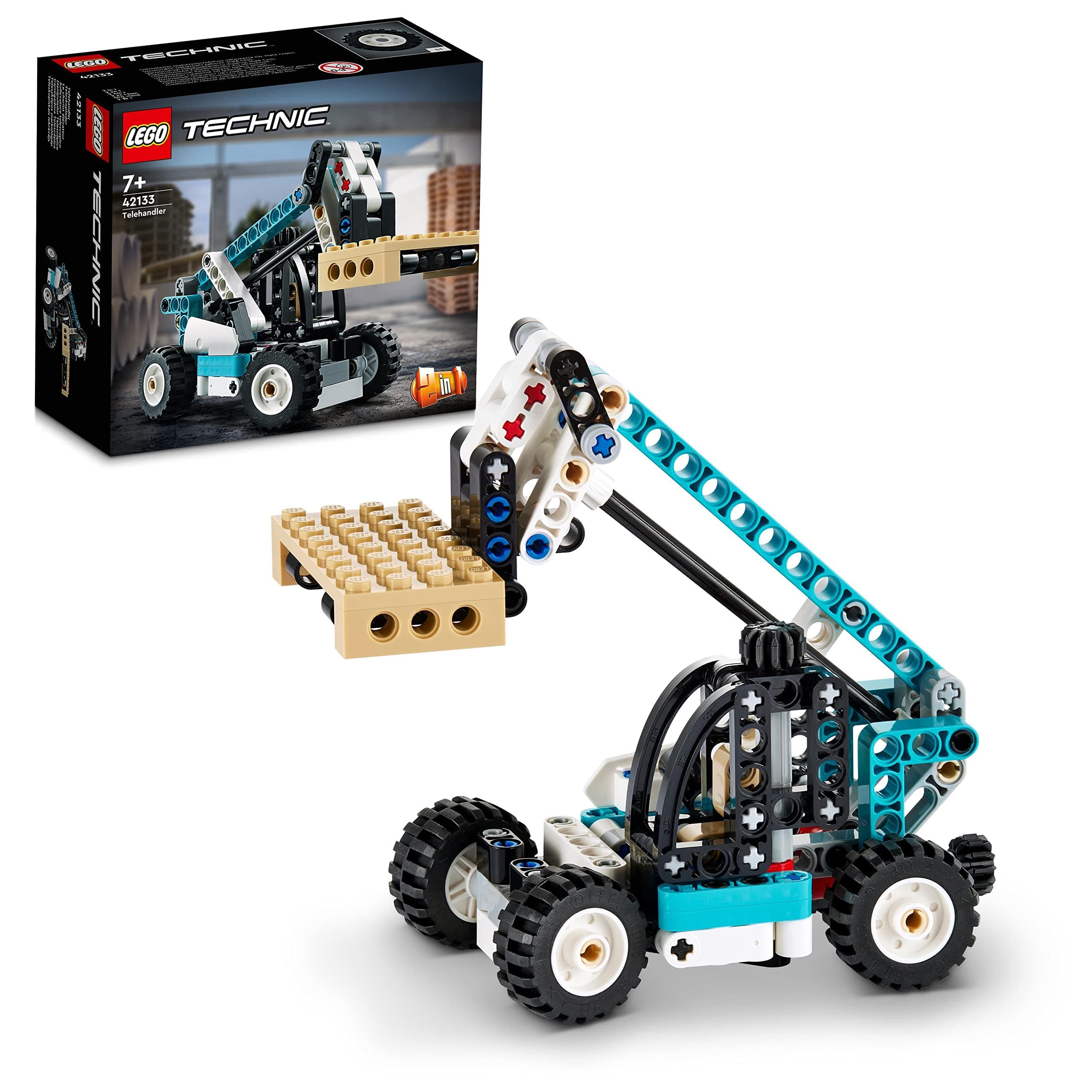 Technic Telehandler 42133 Model Building Kit; 2-in-1 Toy Designed for Kids Who Love Truck Toys; Rebuilds into a Tow Truck Toy Model; For Ages 7+ (143 Pieces)