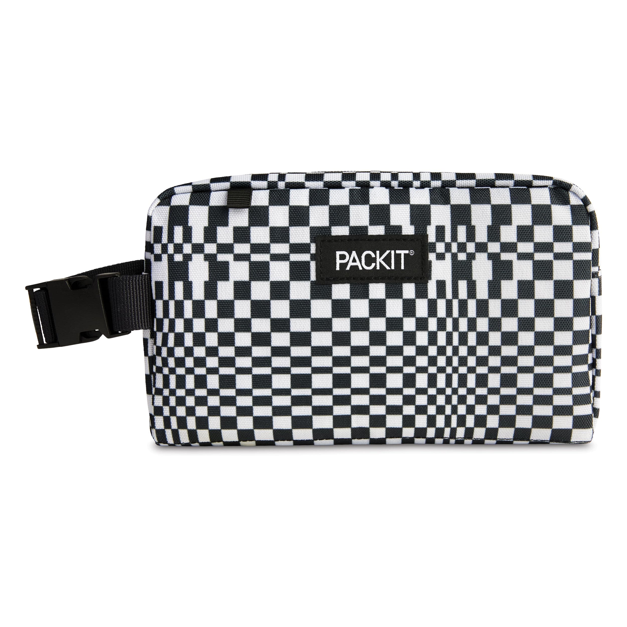 Freezable Snack Box, Checked Out, Built with EcoFreeze Technology, Collapsible, Reusable, Zip Closure with Buckle Handle, Designed For Work Snacks, Fresh Snacks On the Go, Adults, and All Ages